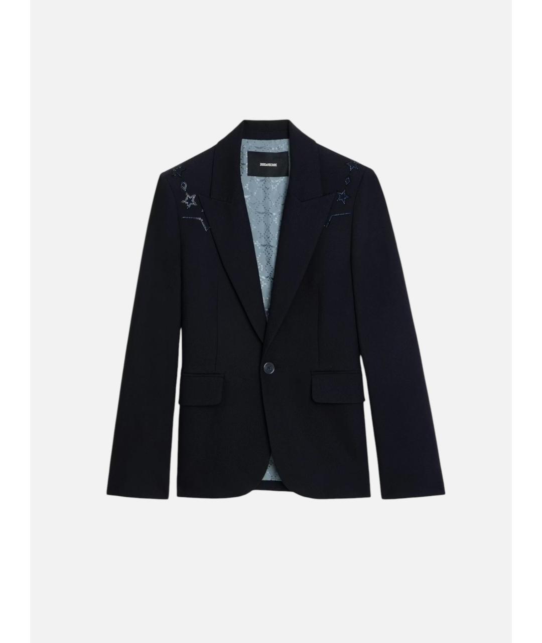 ZADIG & VOLTAIRE Темно-синий полиэстеровый жакет/пиджак, фото 7