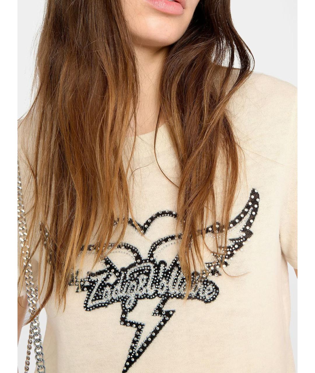 ZADIG & VOLTAIRE Бежевый кашемировый джемпер / свитер, фото 7