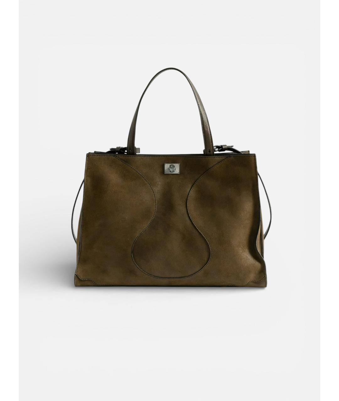 ZADIG & VOLTAIRE Коричневая кожаная сумка тоут, фото 9