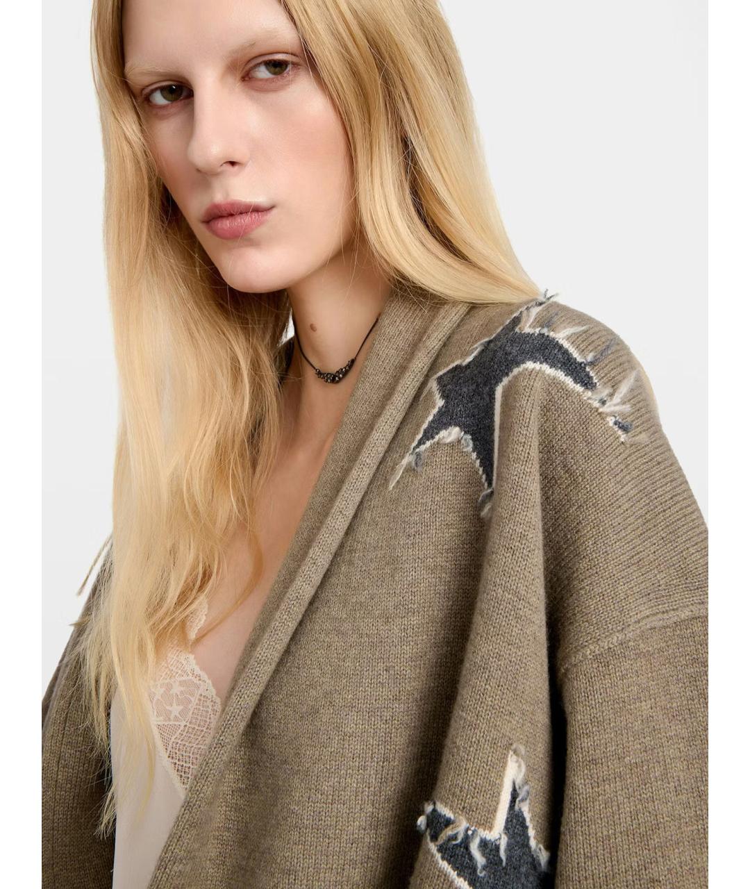 ZADIG & VOLTAIRE Бежевый шерстяной кардиган, фото 6