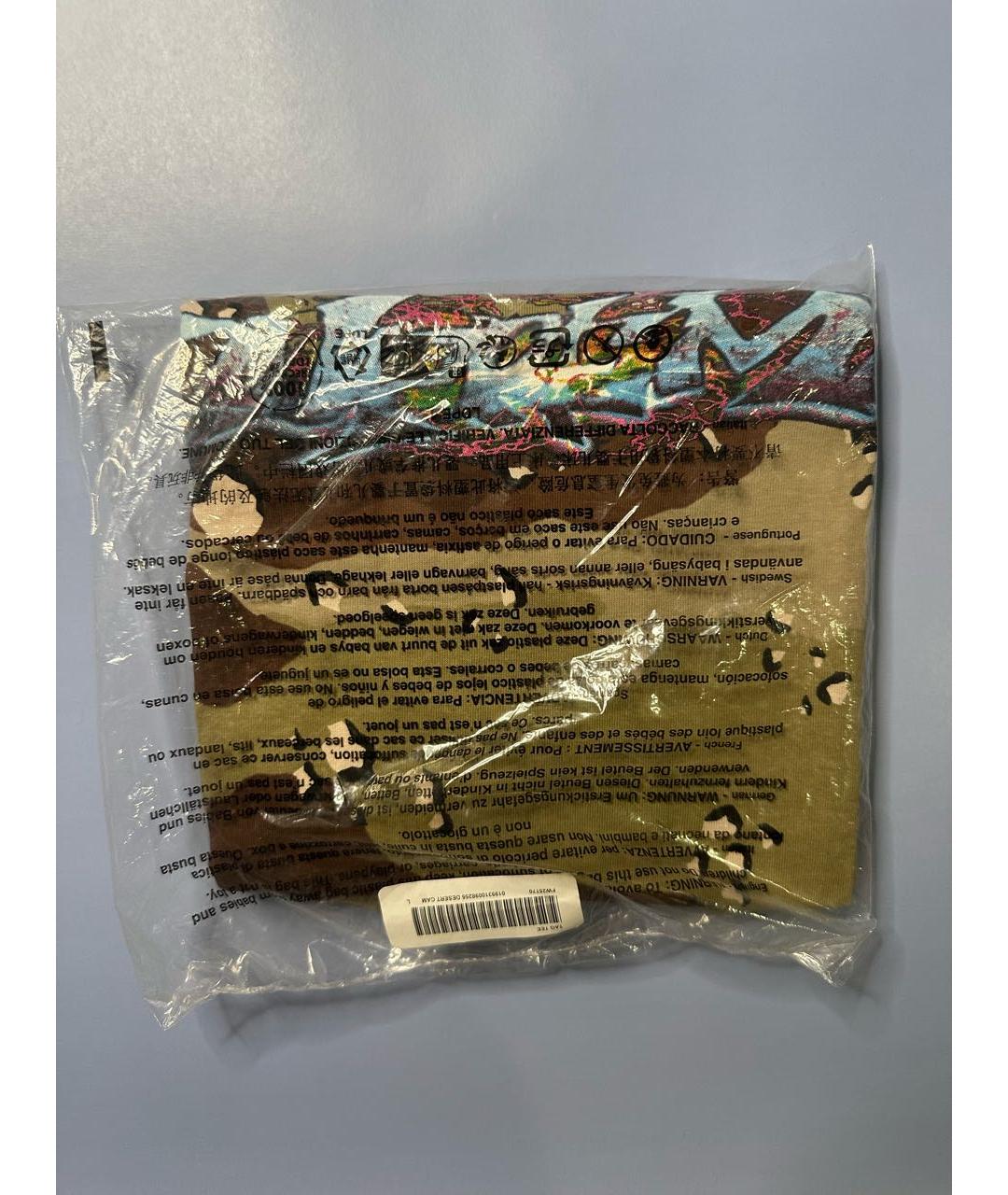 SUPREME Хаки хлопковая футболка, фото 5