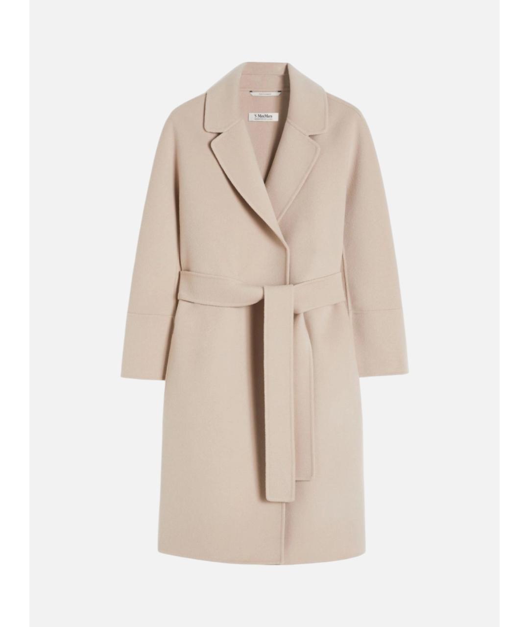 'S MAX MARA Бежевое шерстяное пальто, фото 5