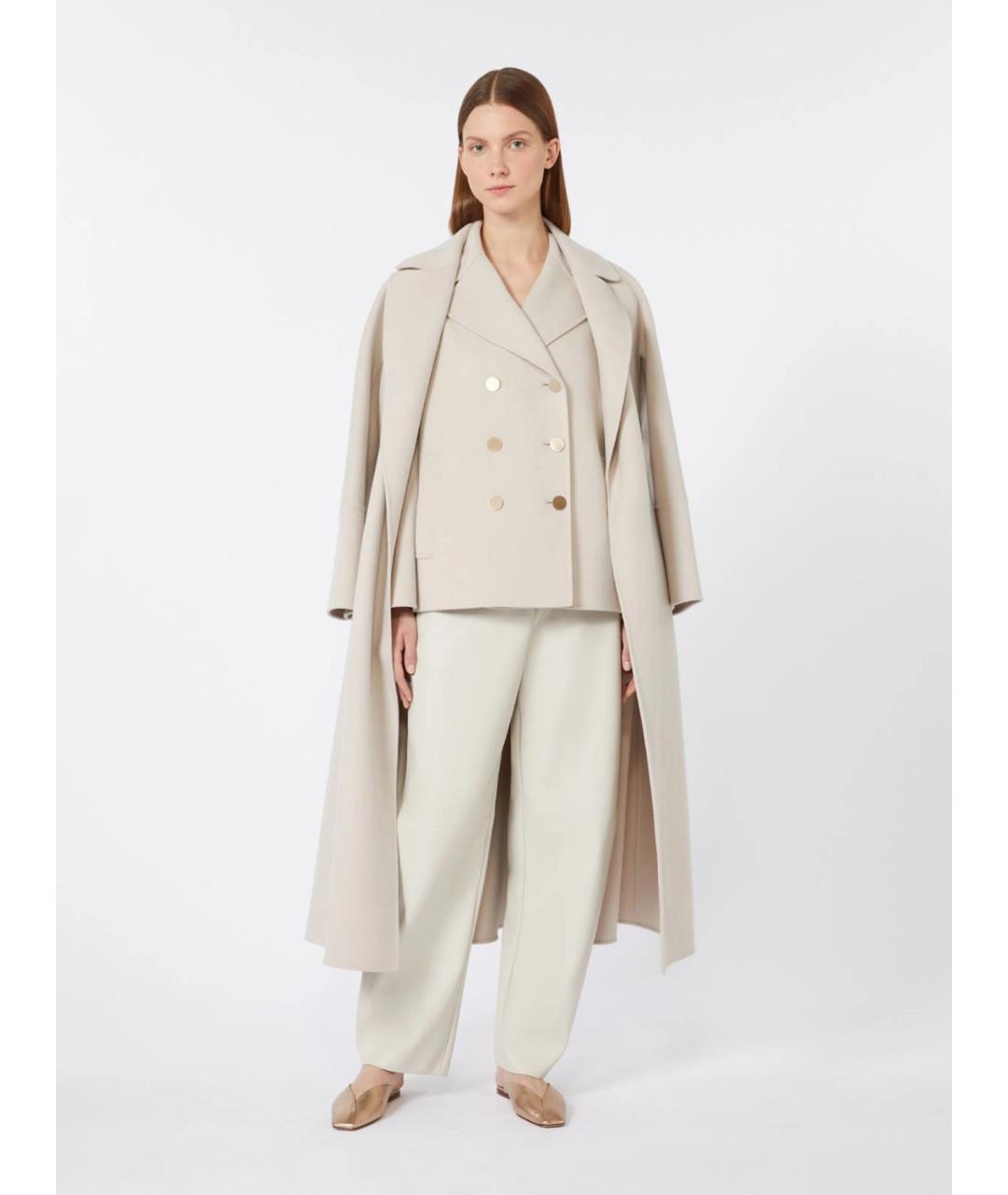 'S MAX MARA Бежевое шерстяное пальто, фото 2