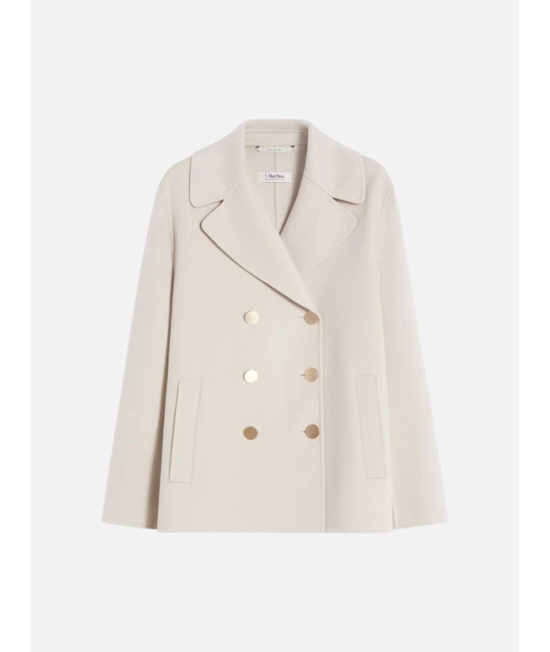 'S MAX MARA Бежевое шерстяное пальто, фото 5