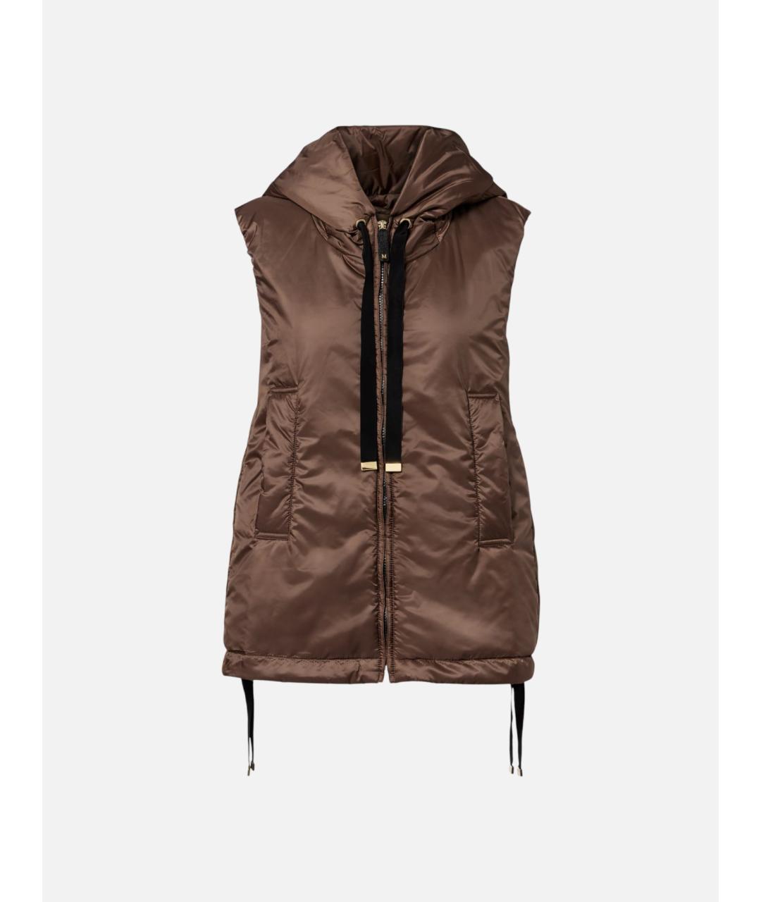 'S MAX MARA Коричневый полиэстеровый жилет, фото 6