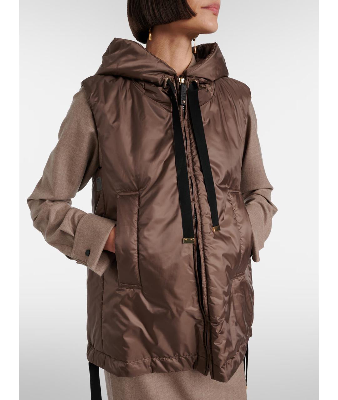 'S MAX MARA Коричневый полиэстеровый жилет, фото 3