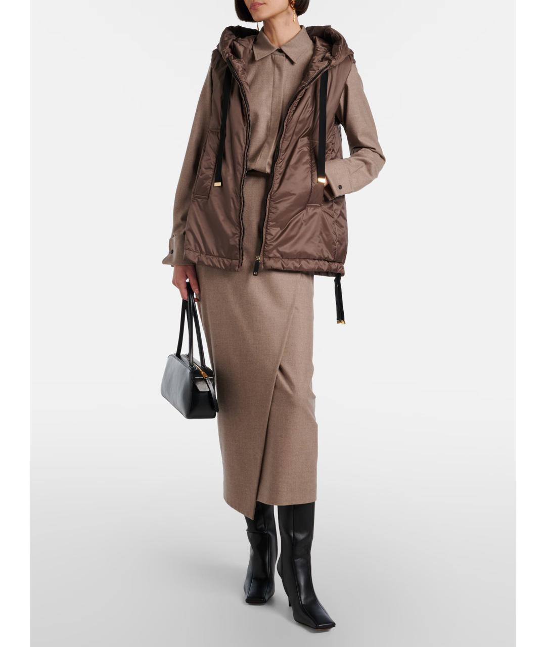 'S MAX MARA Коричневый полиэстеровый жилет, фото 2