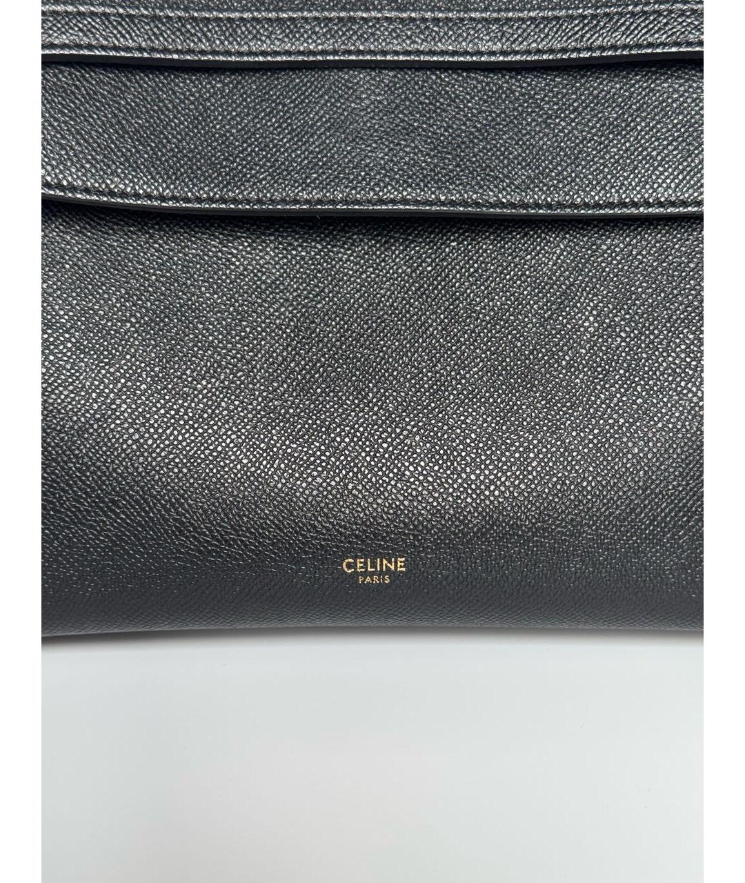 CELINE Черная кожаная сумка с короткими ручками, фото 6