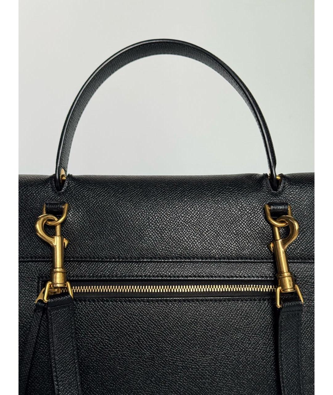 CELINE Черная кожаная сумка с короткими ручками, фото 7