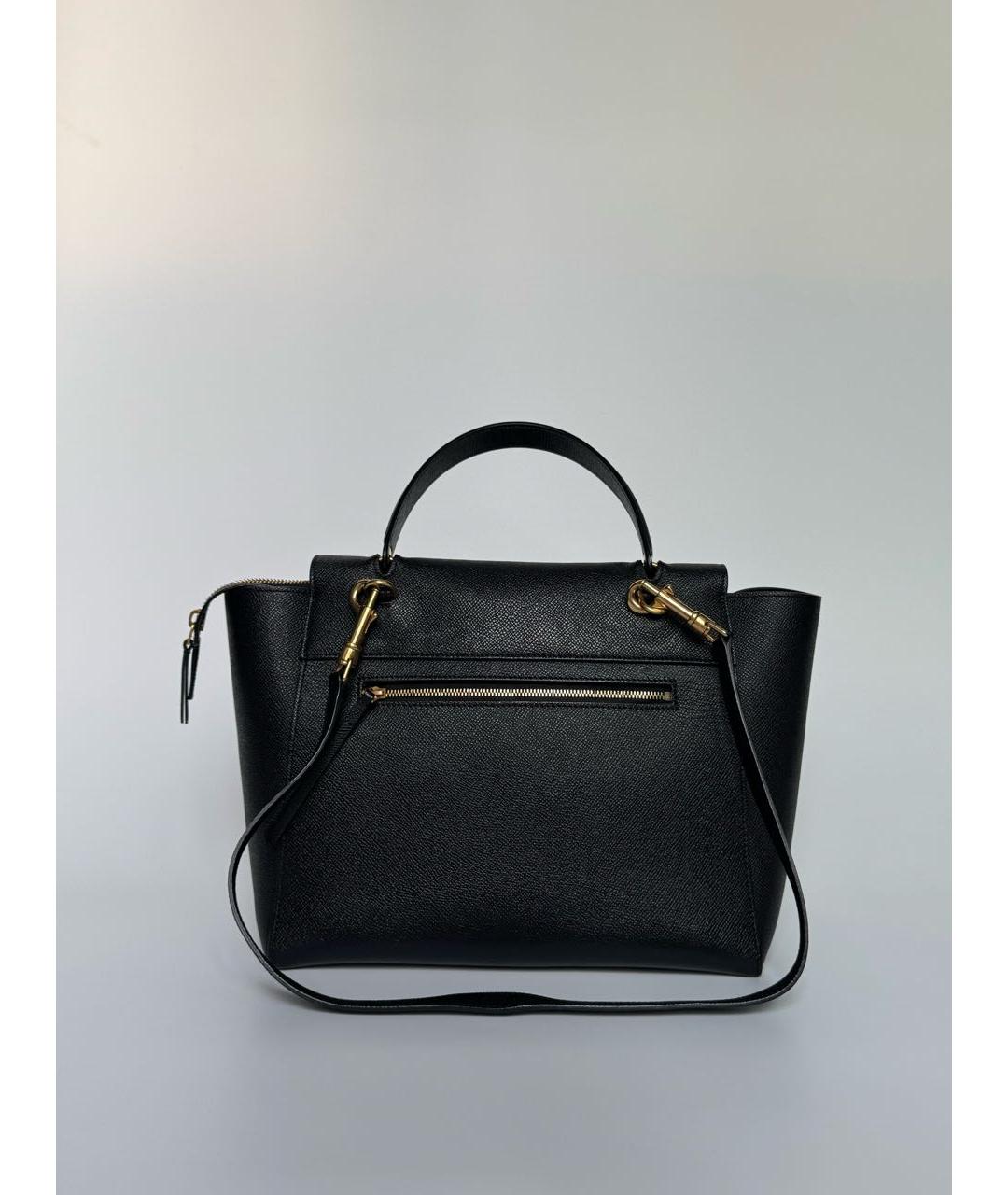 CELINE Черная кожаная сумка с короткими ручками, фото 3