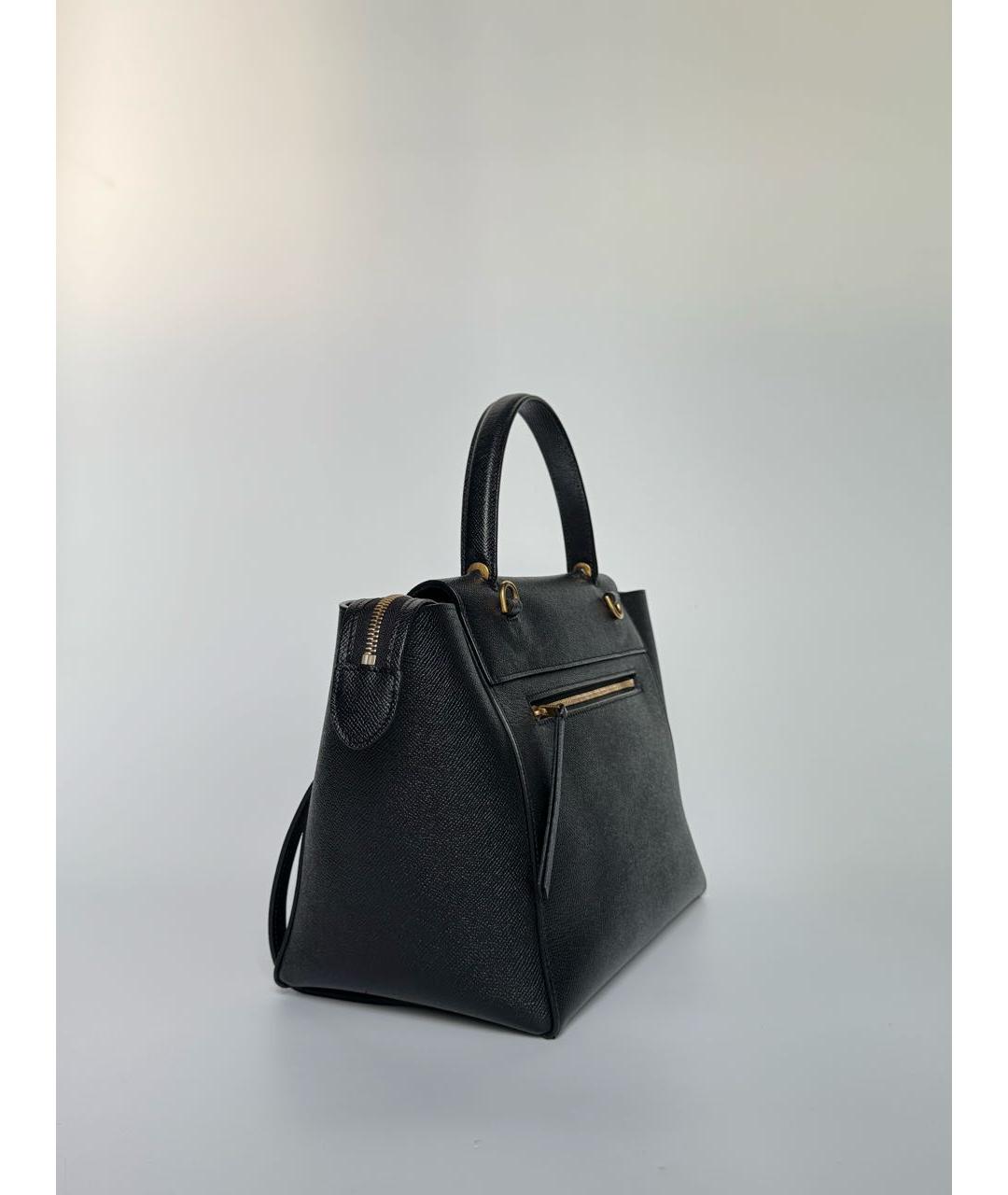 CELINE Черная кожаная сумка с короткими ручками, фото 2