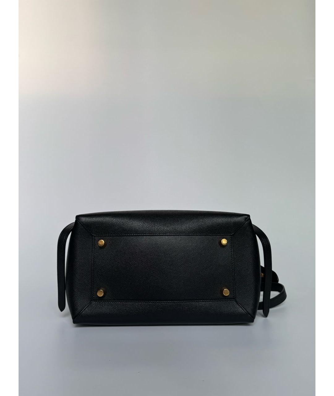 CELINE Черная кожаная сумка с короткими ручками, фото 5