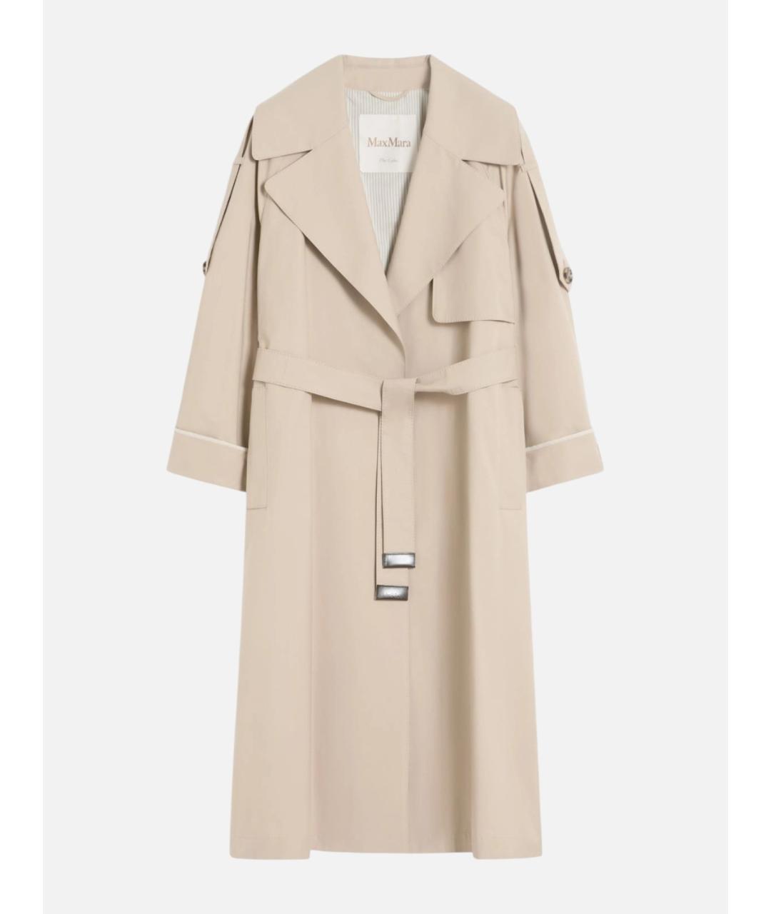 MAX MARA THE CUBE Бежевый хлопковый тренч/плащ, фото 6