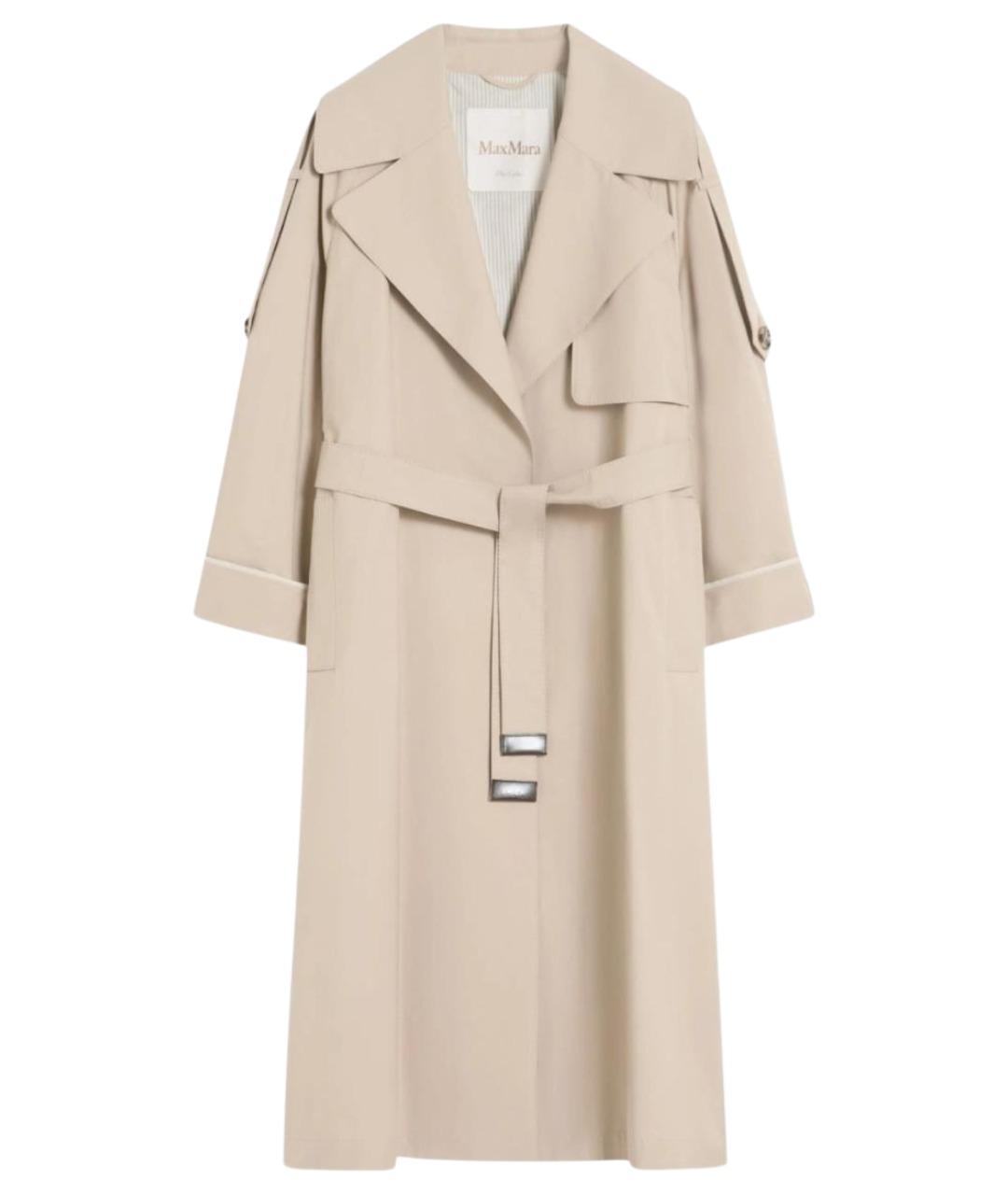 MAX MARA THE CUBE Бежевый хлопковый тренч/плащ, фото 1