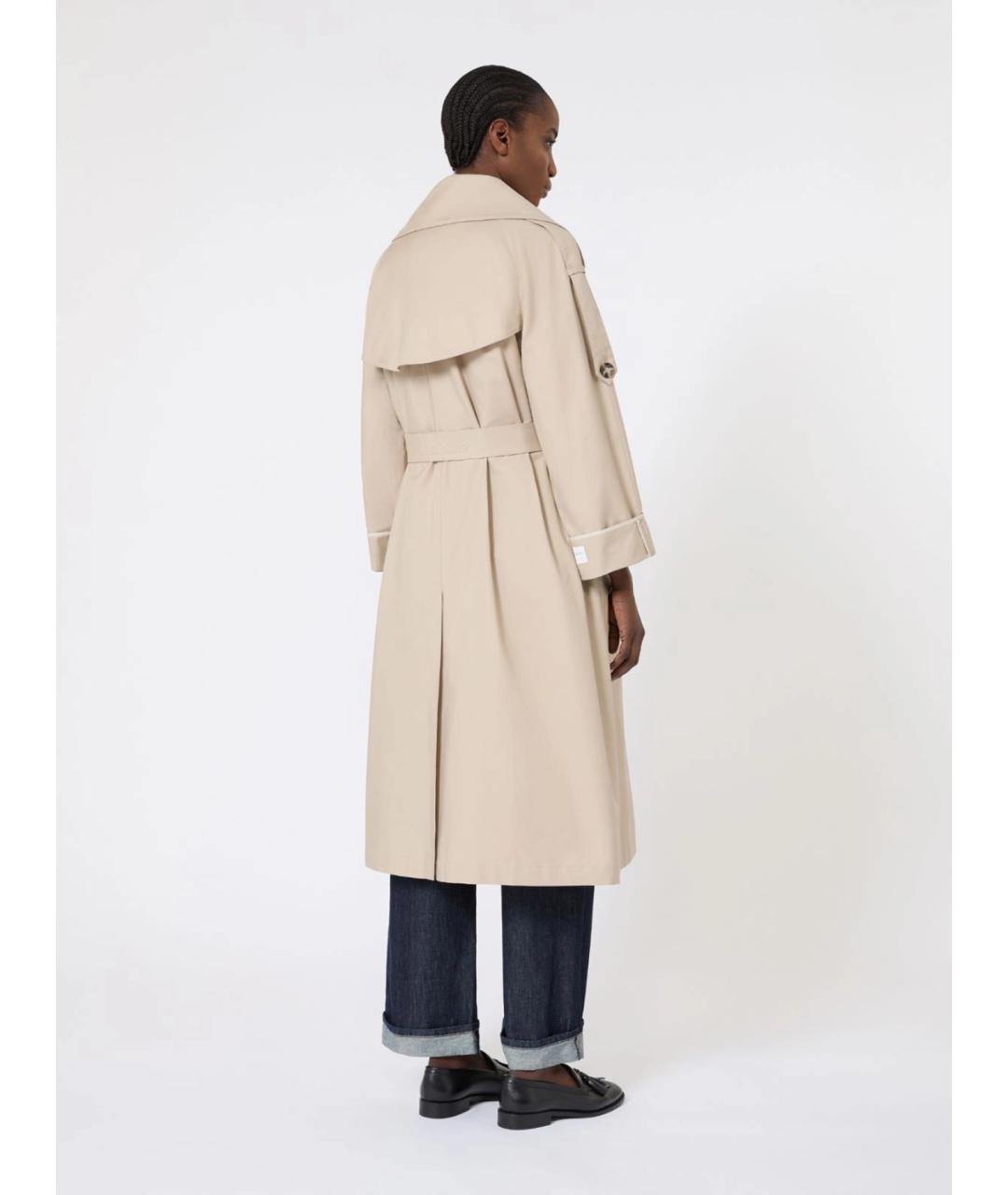 MAX MARA THE CUBE Бежевый хлопковый тренч/плащ, фото 4