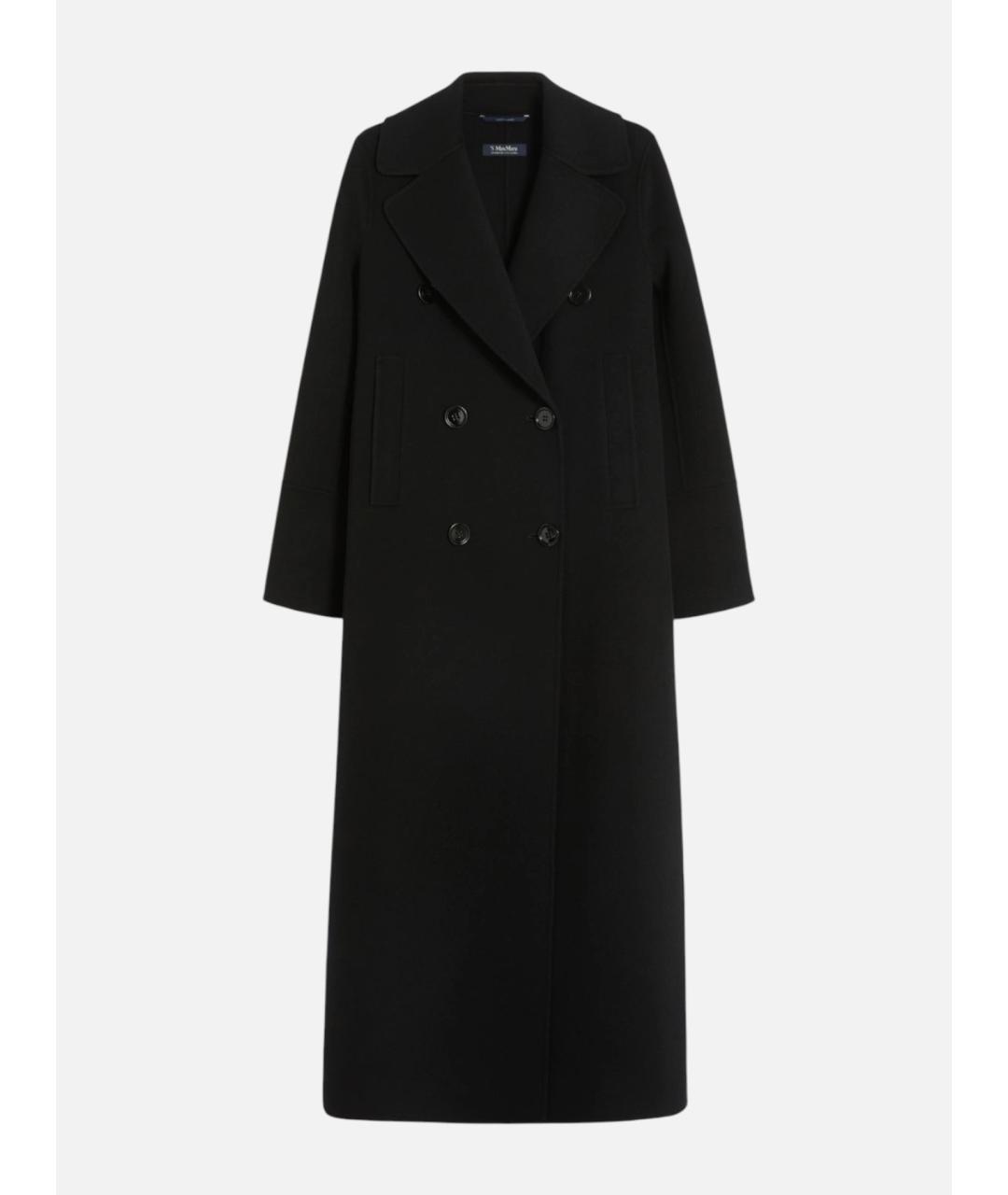 'S MAX MARA Черное шерстяное пальто, фото 6