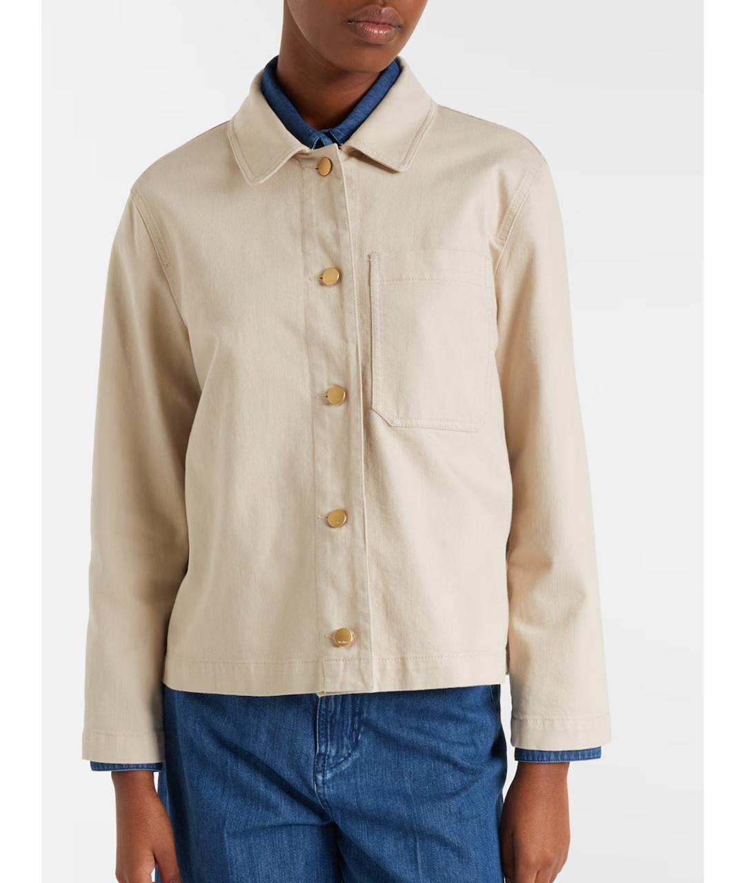 'S MAX MARA Бежевая хлопковая куртка, фото 2
