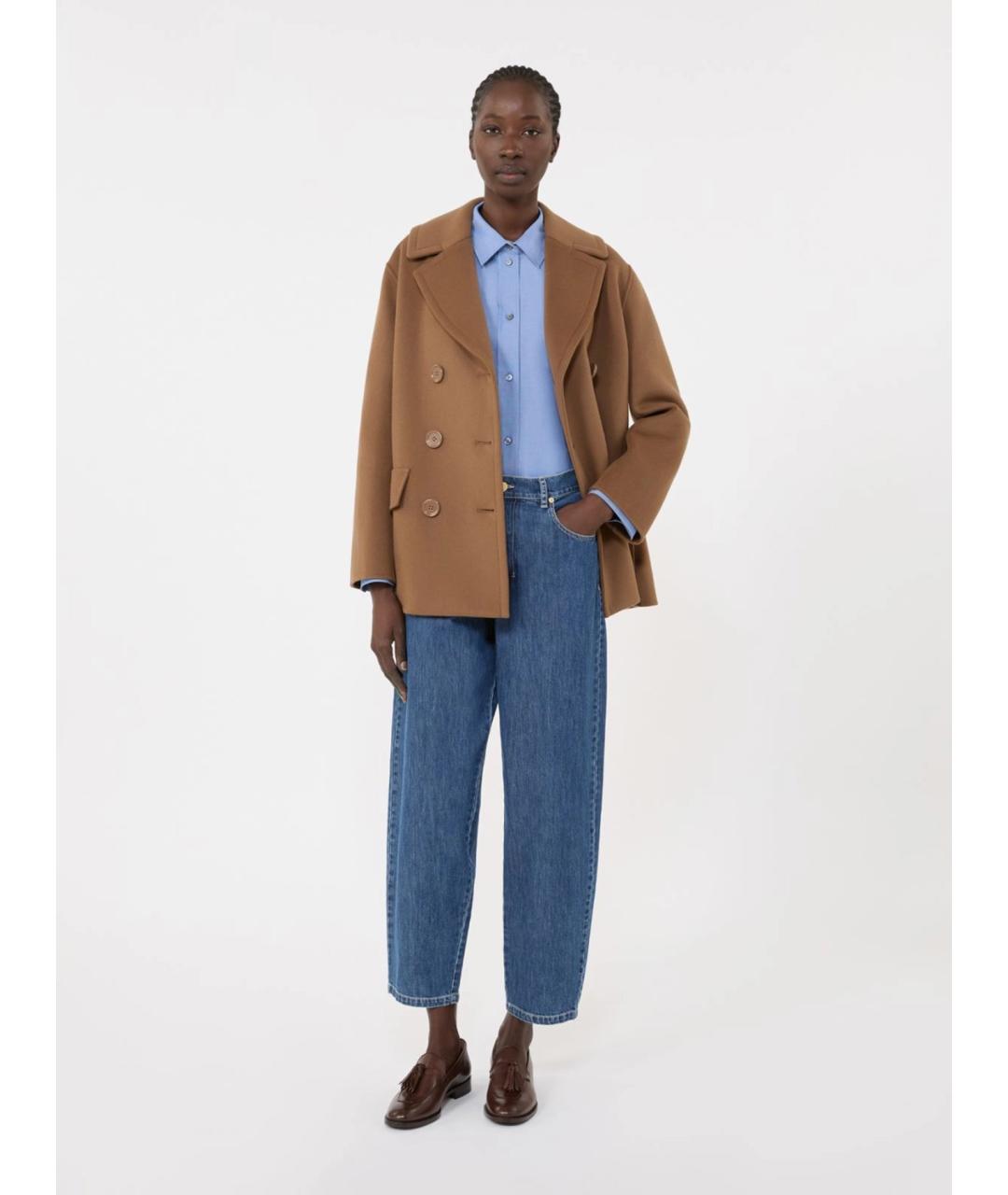 'S MAX MARA Голубая хлопковая рубашка, фото 2