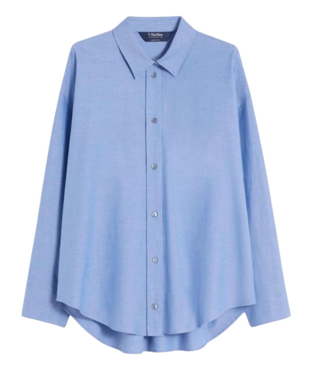 'S MAX MARA Голубая хлопковая рубашка, фото 1