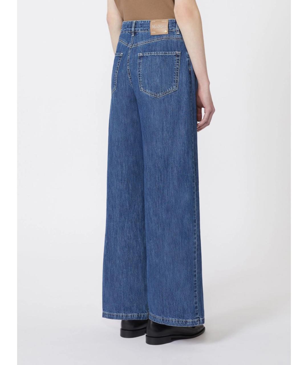 'S MAX MARA Синие хлопковые прямые джинсы, фото 4