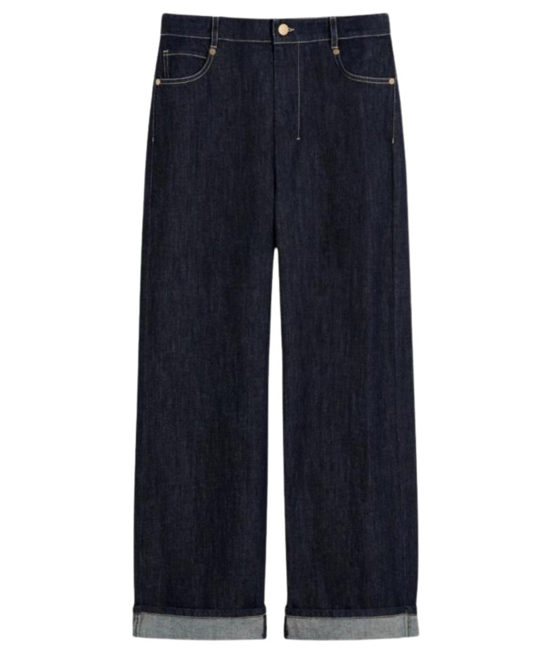 'S MAX MARA Темно-синие хлопковые прямые джинсы, фото 1