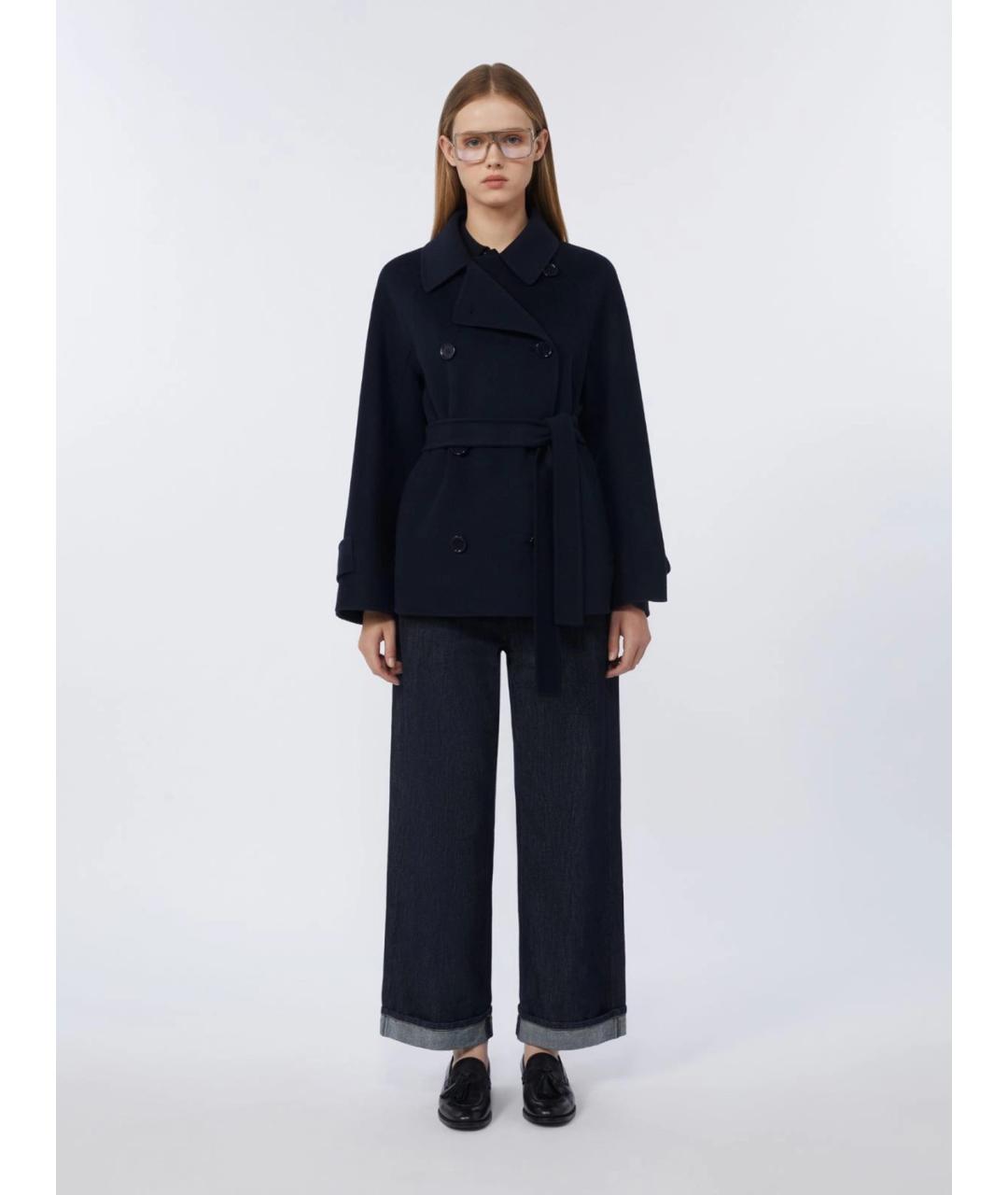 'S MAX MARA Темно-синие хлопковые прямые джинсы, фото 2