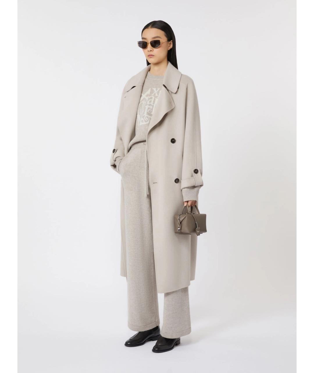 'S MAX MARA Бежевое шерстяное пальто, фото 2