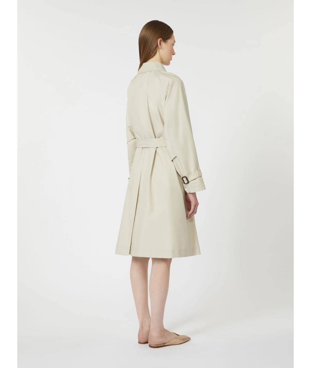 'S MAX MARA Бежевый хлопковый тренч/плащ, фото 3