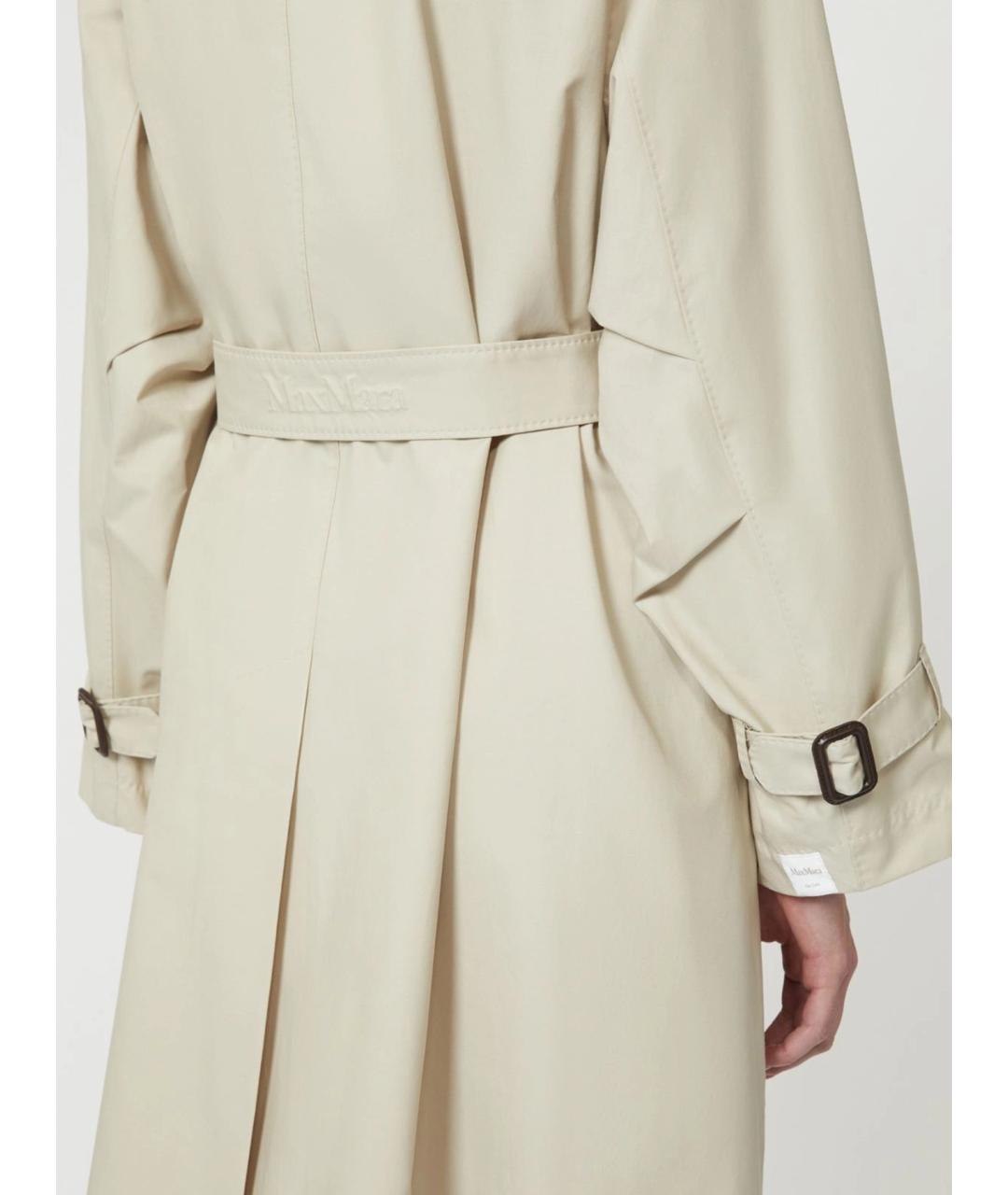 'S MAX MARA Бежевый хлопковый тренч/плащ, фото 4