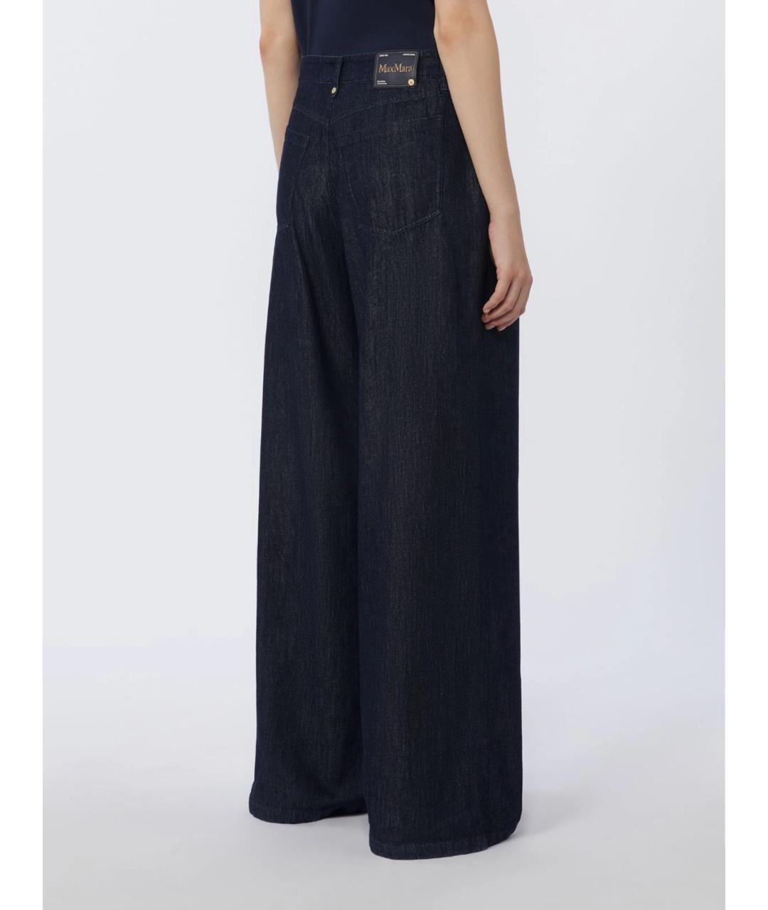 'S MAX MARA Темно-синие хлопковые прямые джинсы, фото 4