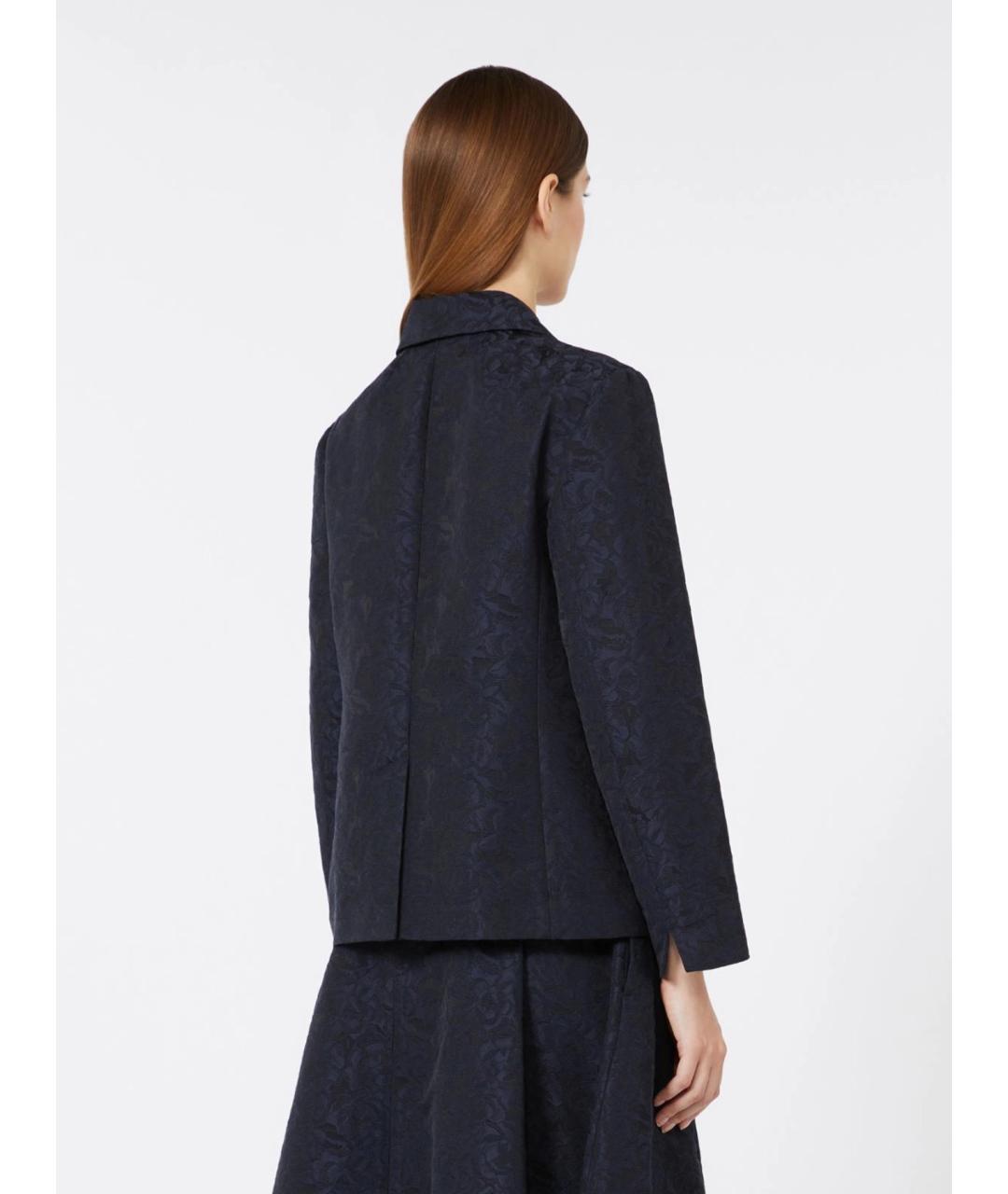 'S MAX MARA Темно-синий полиэстеровый жакет/пиджак, фото 4