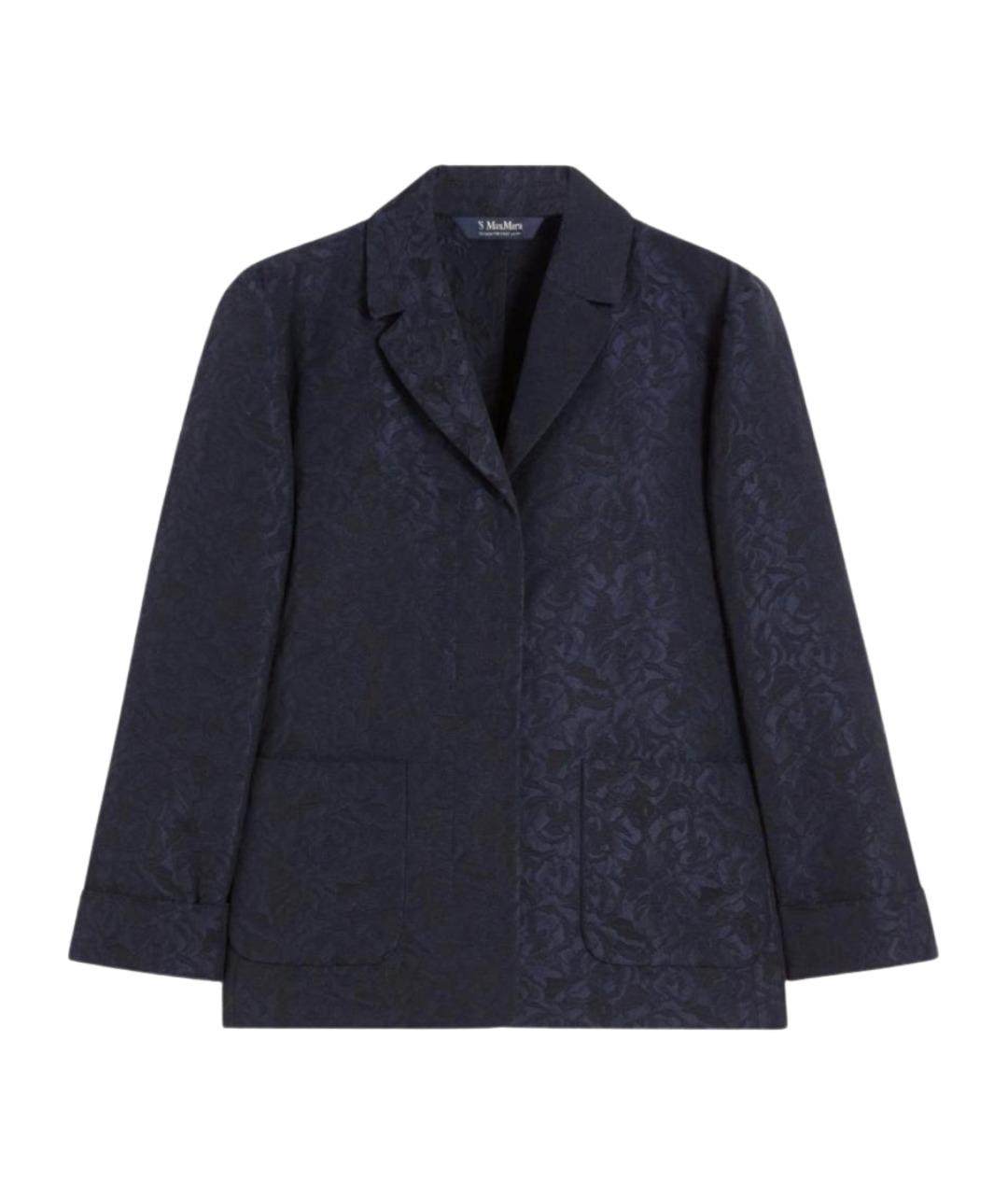 'S MAX MARA Темно-синий полиэстеровый жакет/пиджак, фото 1