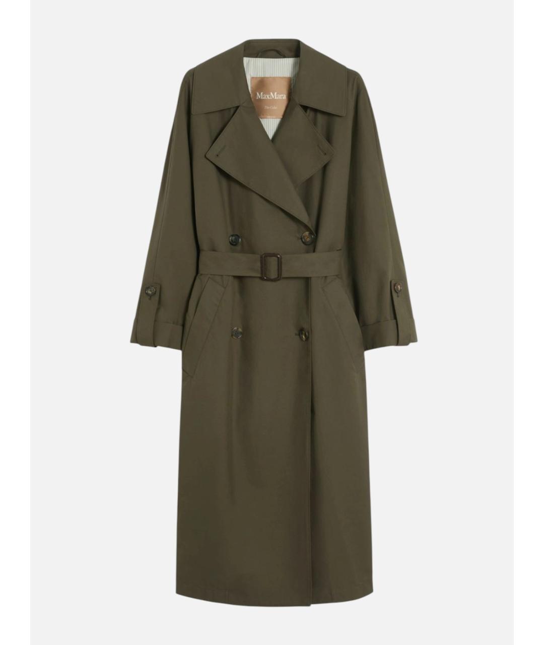 'S MAX MARA Зеленый хлопковый тренч/плащ, фото 5