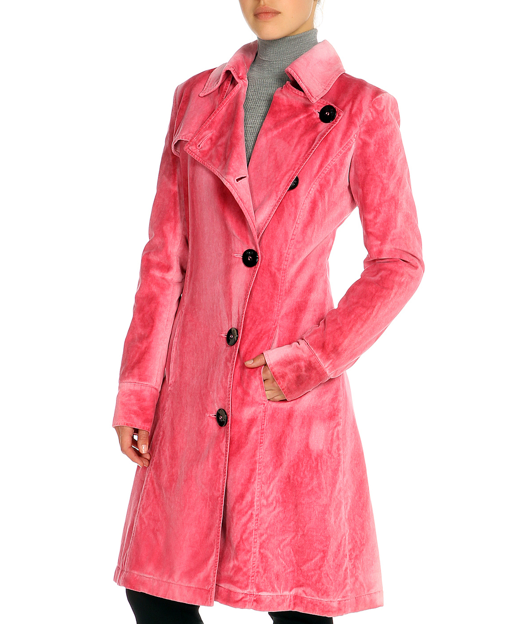 JOHN RICHMOND Розовое хлопковое пальто, фото 2