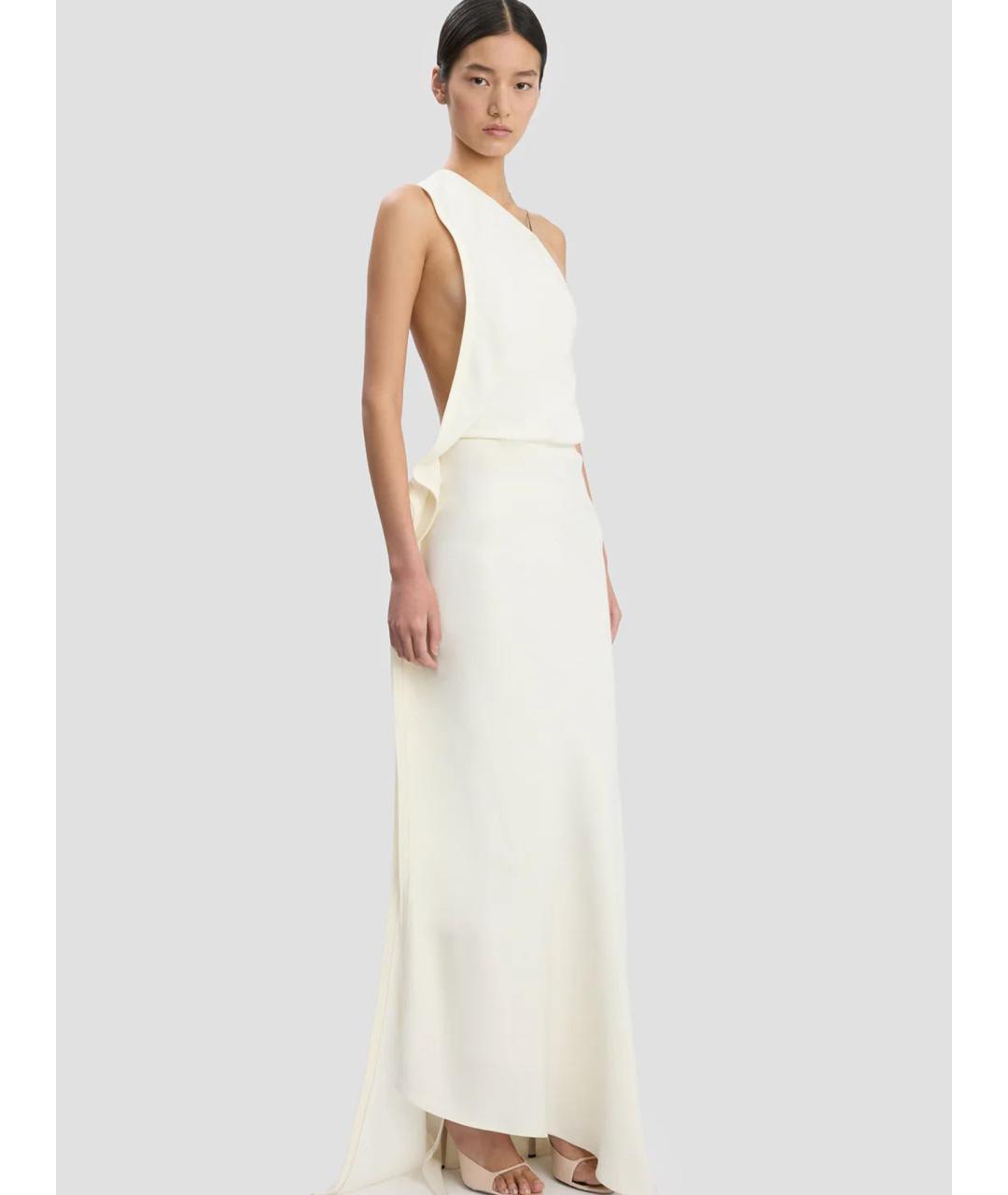 VICTORIA BECKHAM Бежевое вискозное вечернее платье, фото 3