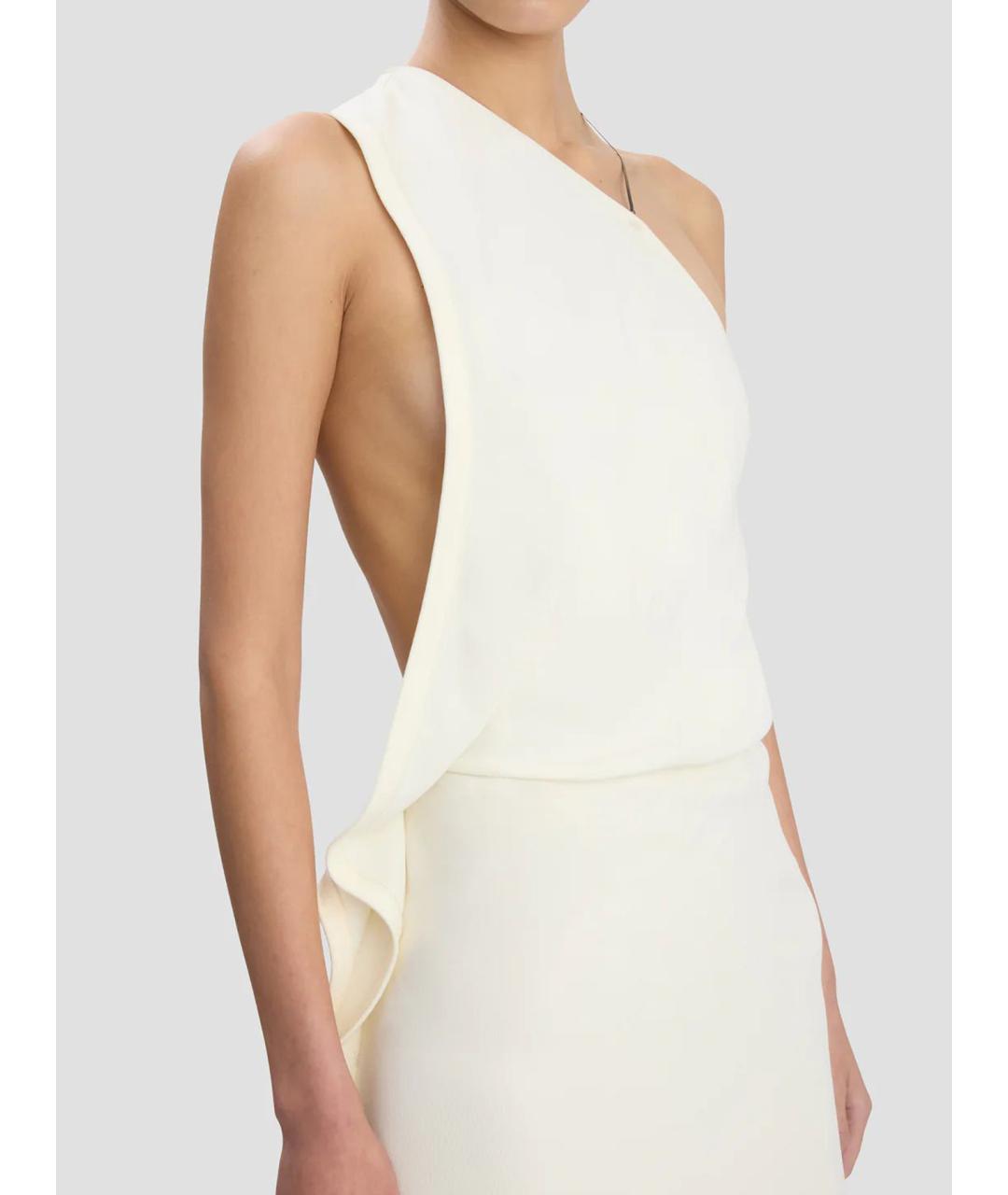 VICTORIA BECKHAM Бежевое вискозное вечернее платье, фото 5