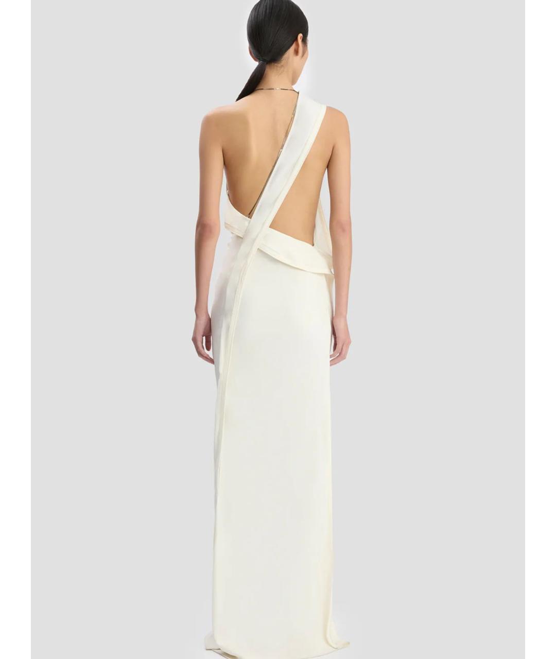 VICTORIA BECKHAM Бежевое вискозное вечернее платье, фото 4