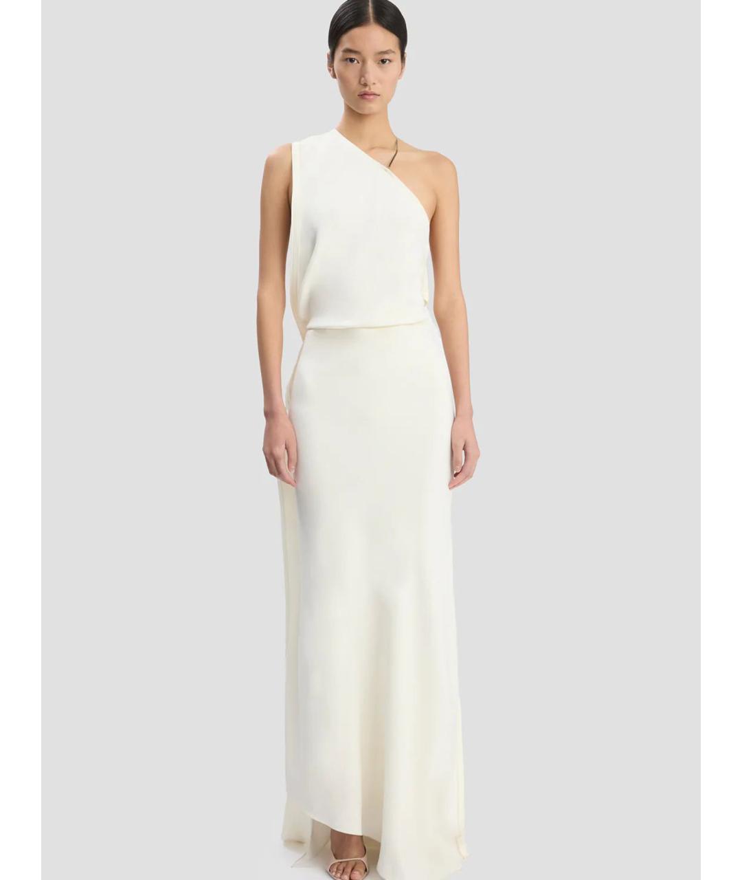 VICTORIA BECKHAM Бежевое вискозное вечернее платье, фото 2