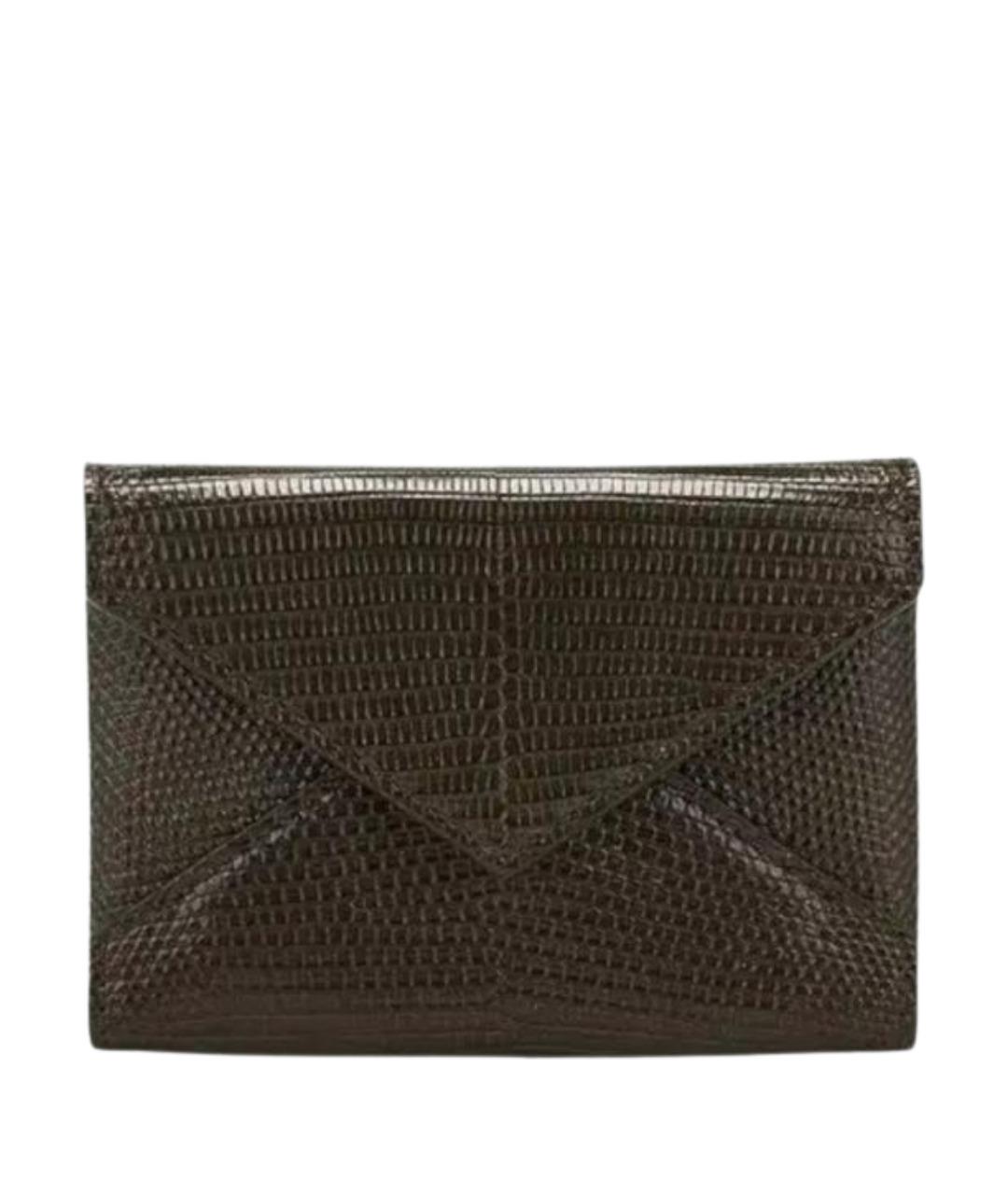 SAINT LAURENT Зеленый кардхолдер из экзотической кожи, фото 1