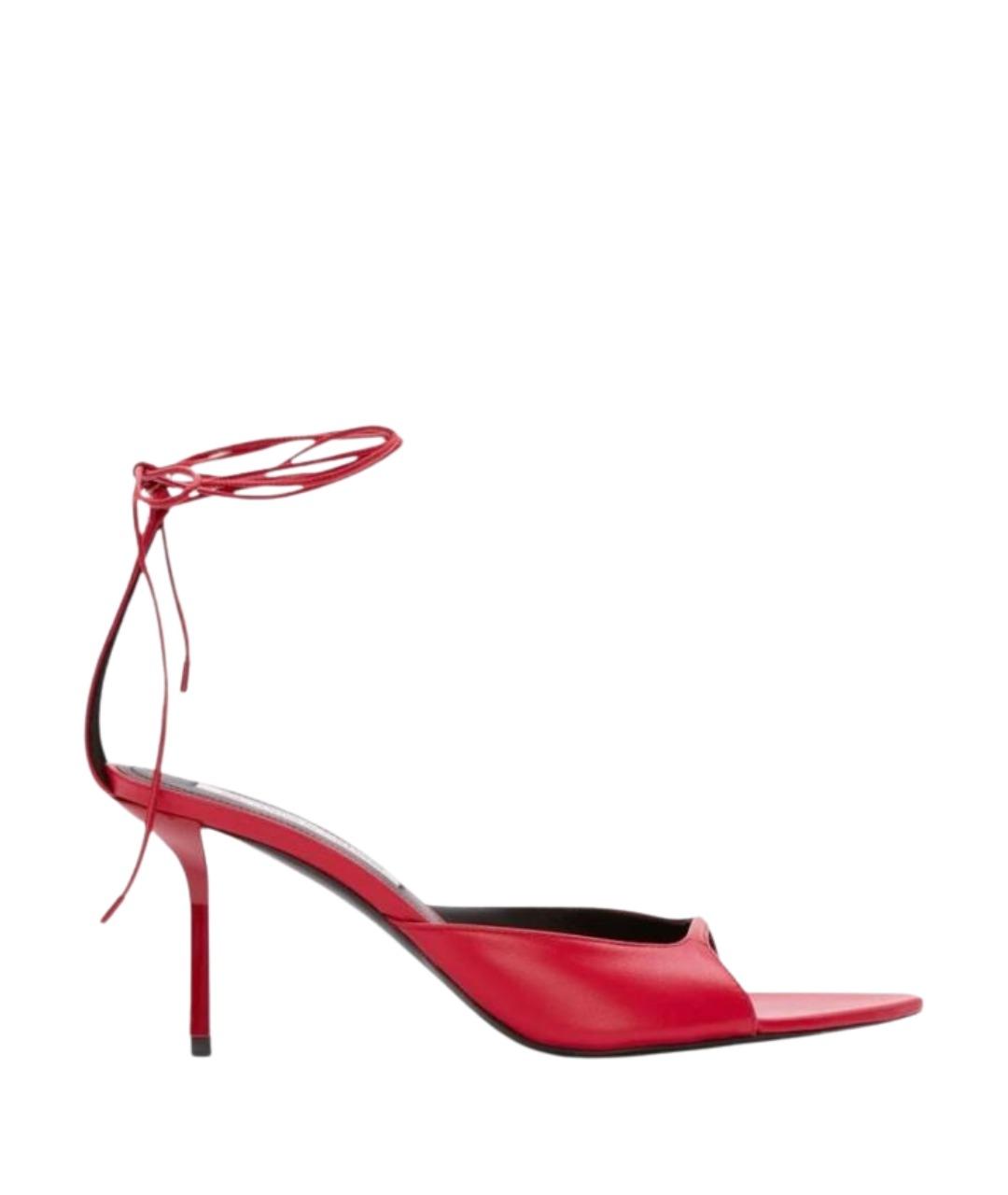 VICTORIA BECKHAM Красные кожаные босоножки, фото 1
