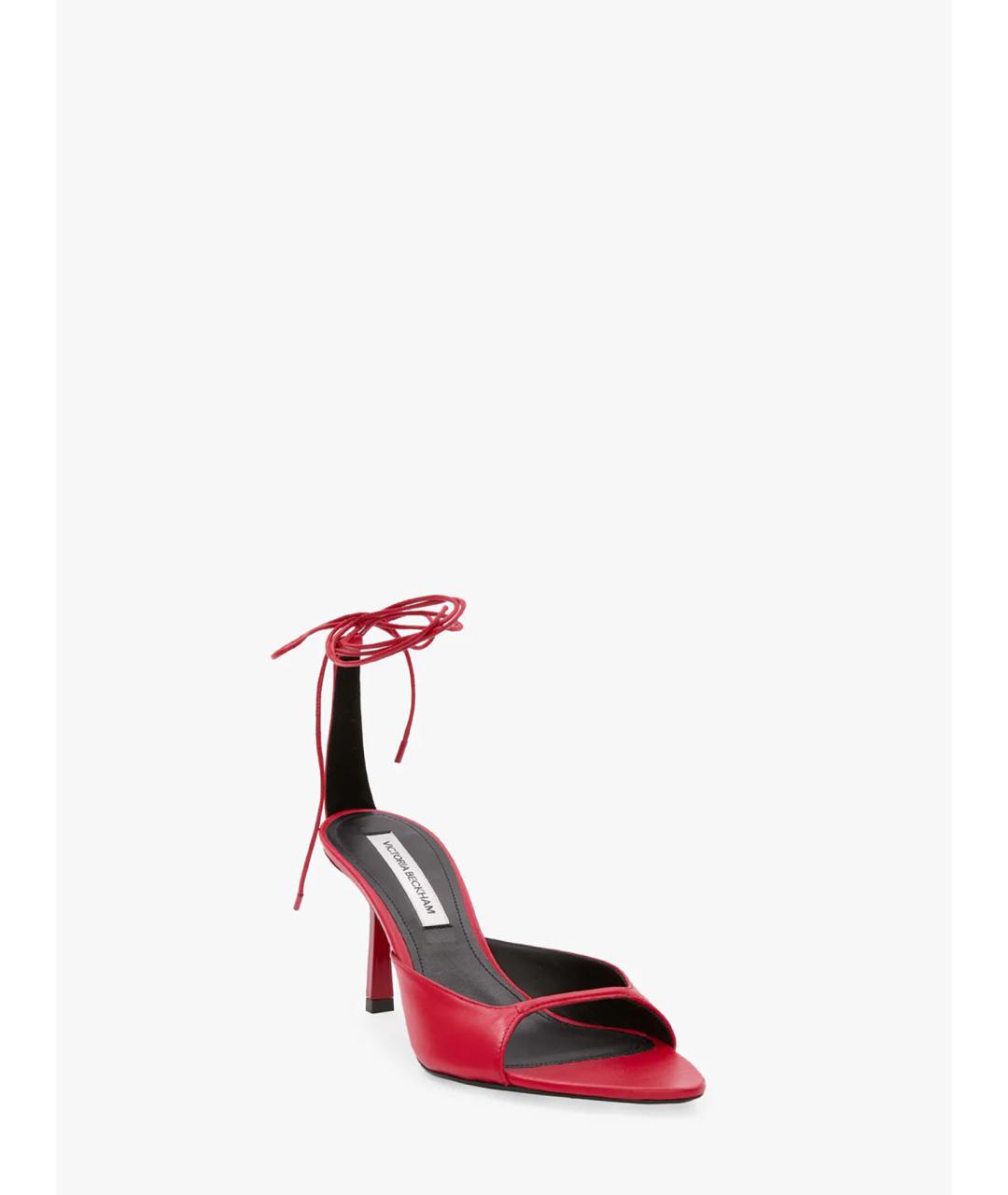 VICTORIA BECKHAM Красные кожаные босоножки, фото 2