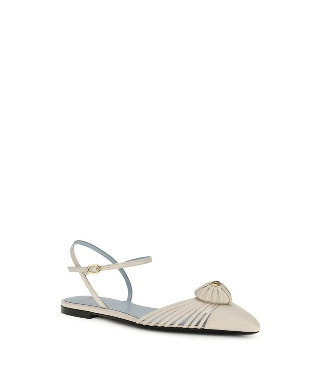 VALENTINO Бежевые кожаные сандалии, фото 2