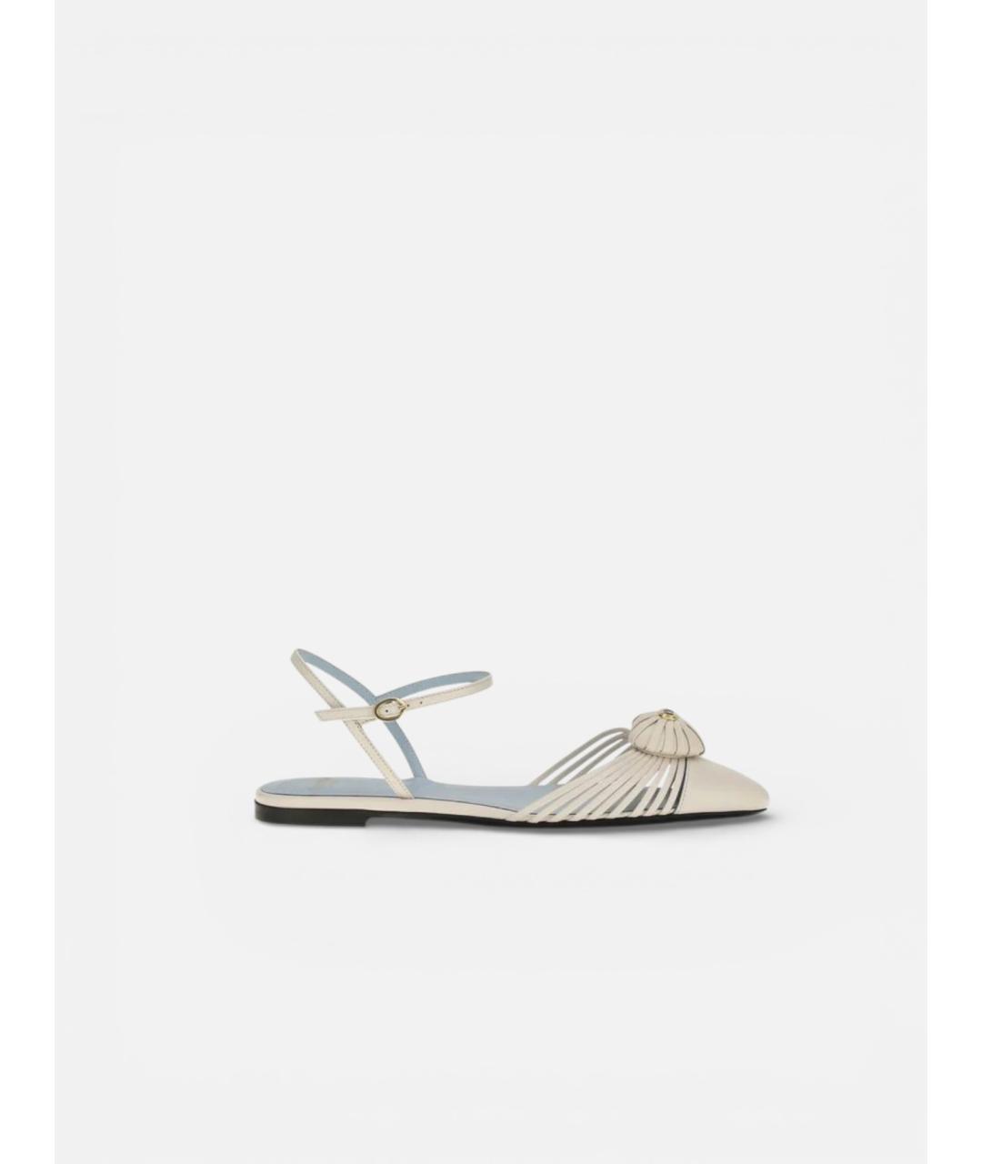 VALENTINO Бежевые кожаные сандалии, фото 4