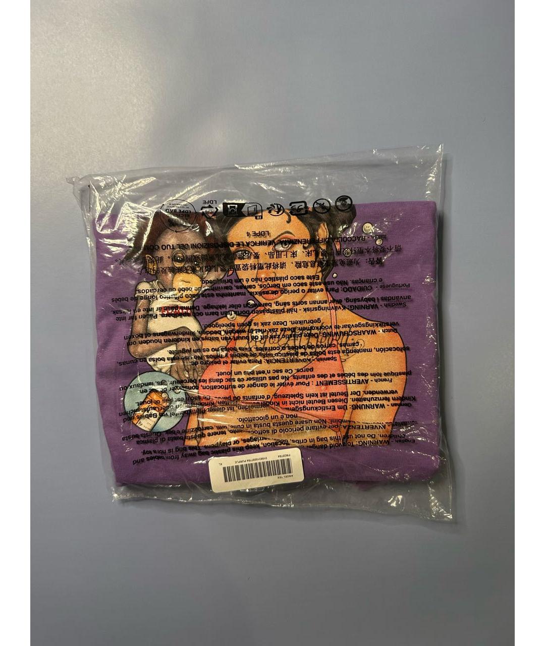 SUPREME Фиолетовая хлопковая футболка, фото 4