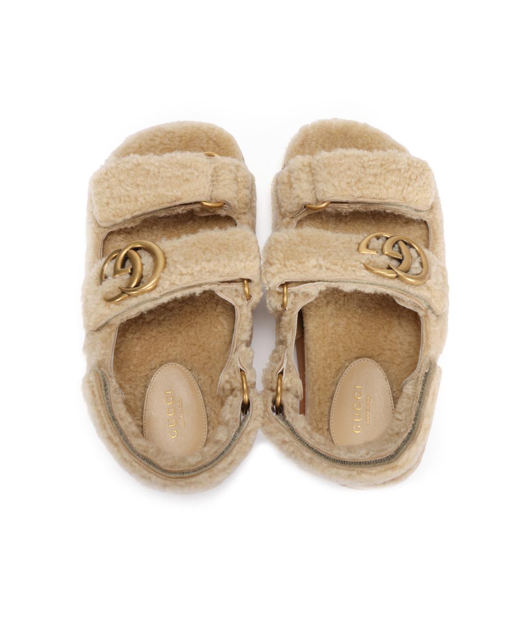 GUCCI Бежевые сандалии, фото 3