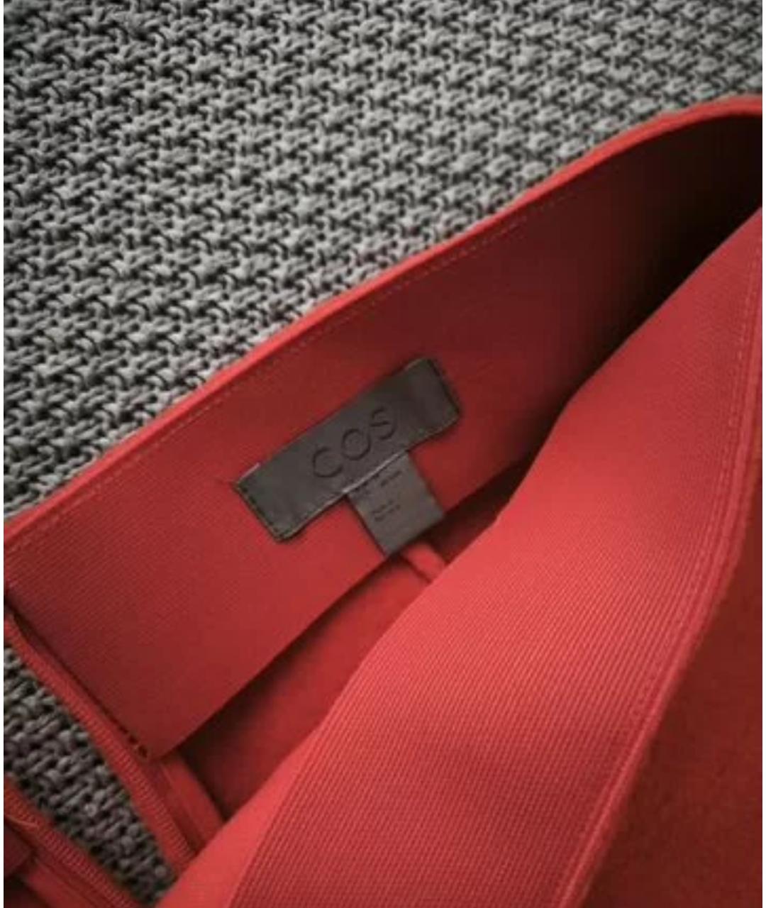 COS Коралловая шерстяная юбка миди, фото 3