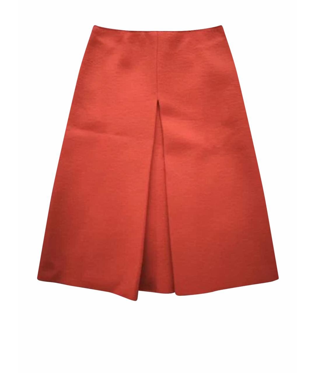 COS Коралловая шерстяная юбка миди, фото 1