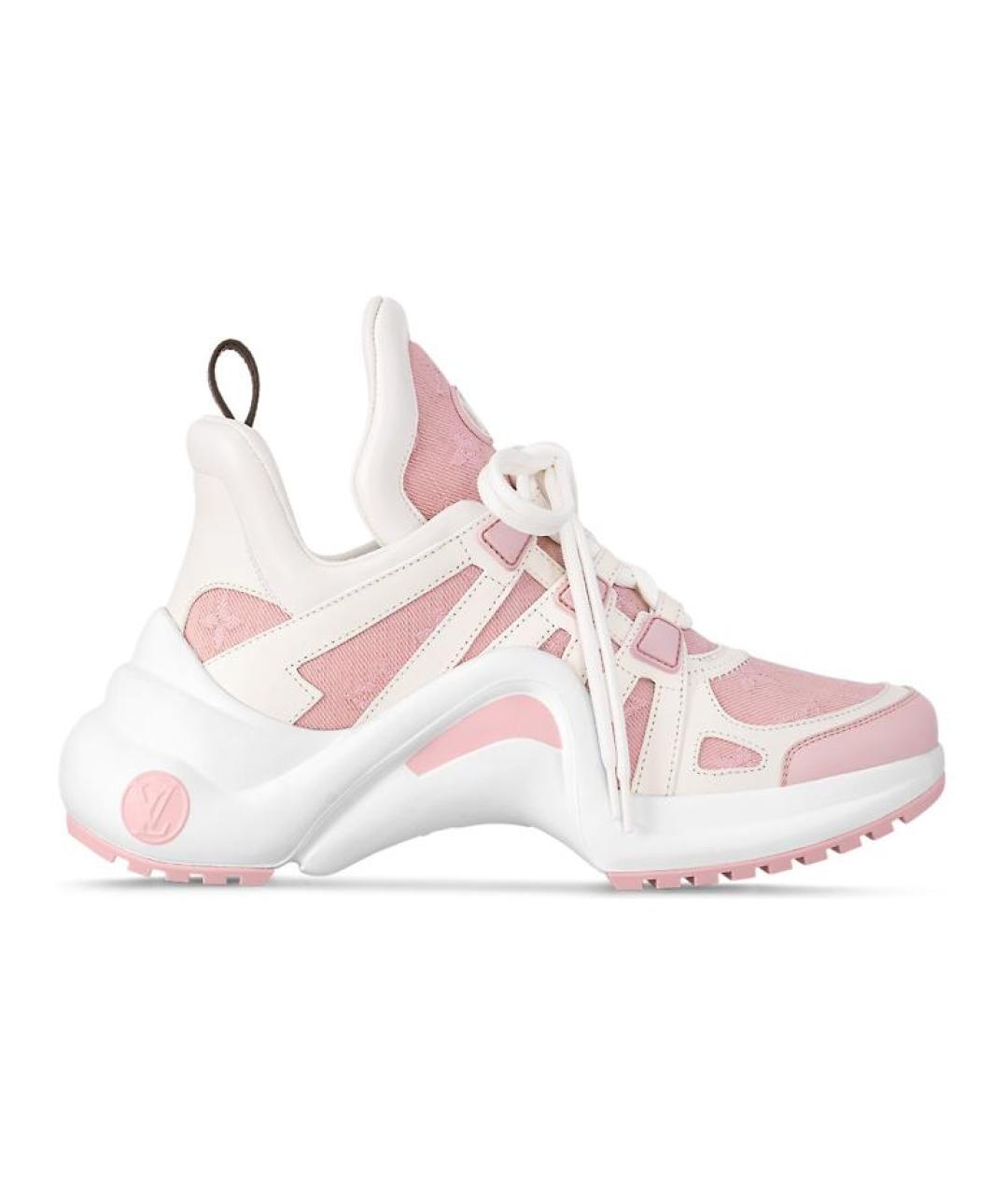 LOUIS VUITTON Розовые кожаные кроссовки, фото 1