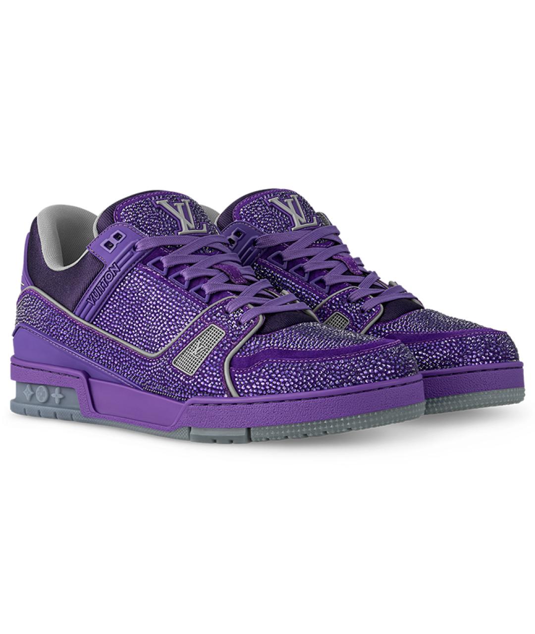 LOUIS VUITTON Фиолетовые низкие кроссовки / кеды, фото 2