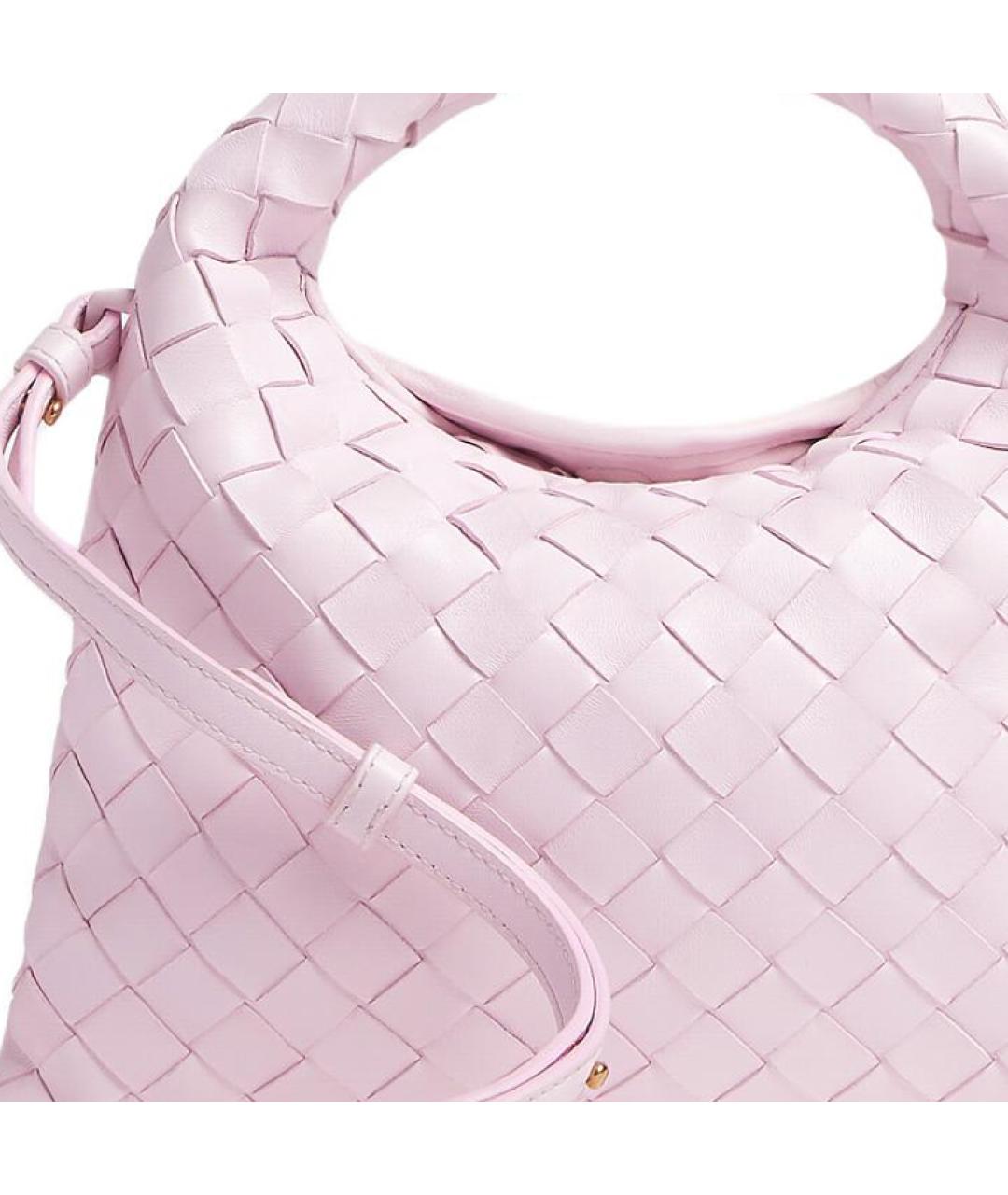 BOTTEGA VENETA Розовая кожаная сумка через плечо, фото 5